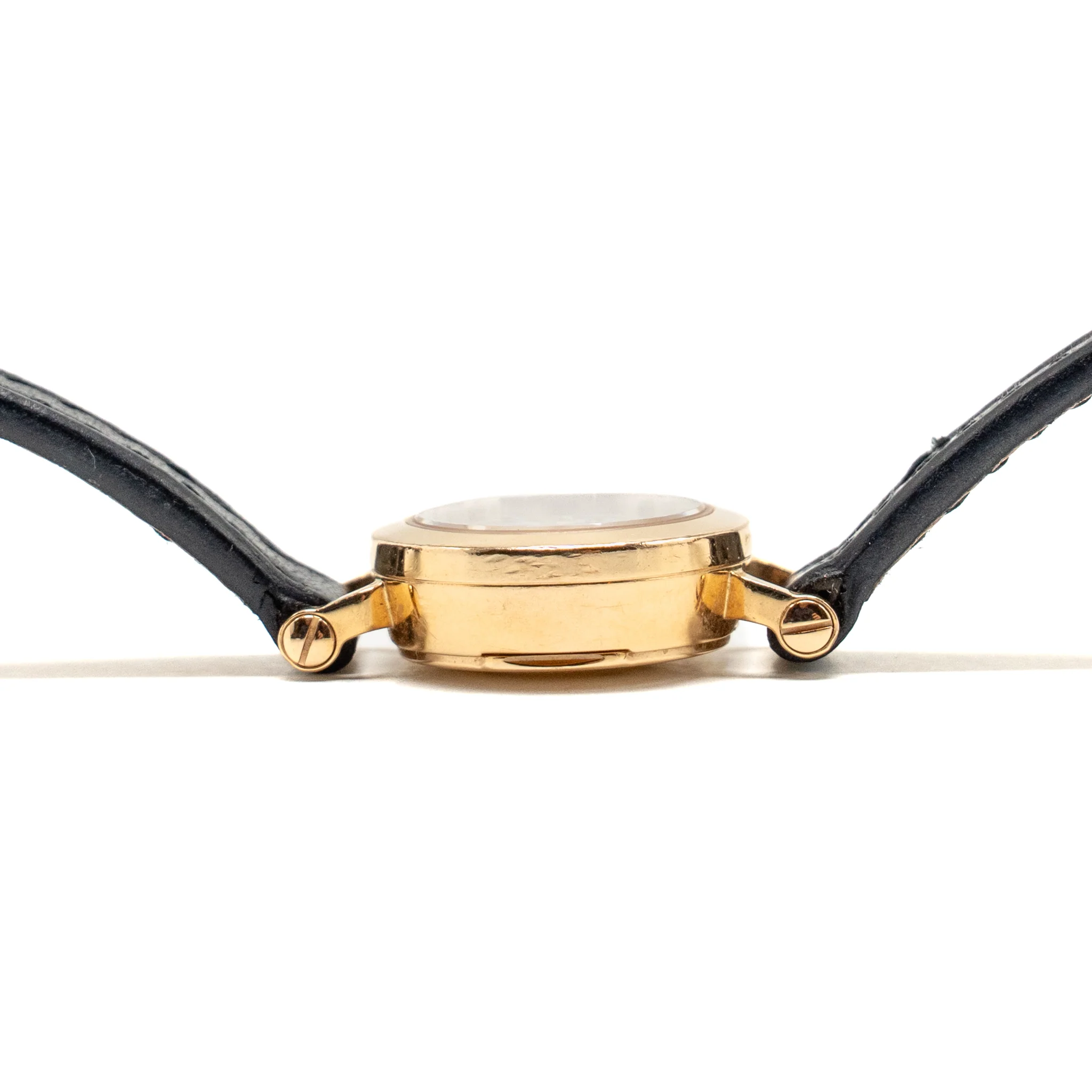 Hermes Faubourg Watch, Mini Model, 15mm Rose Gold/Diamond with Black Calfskin Strap - Image 4