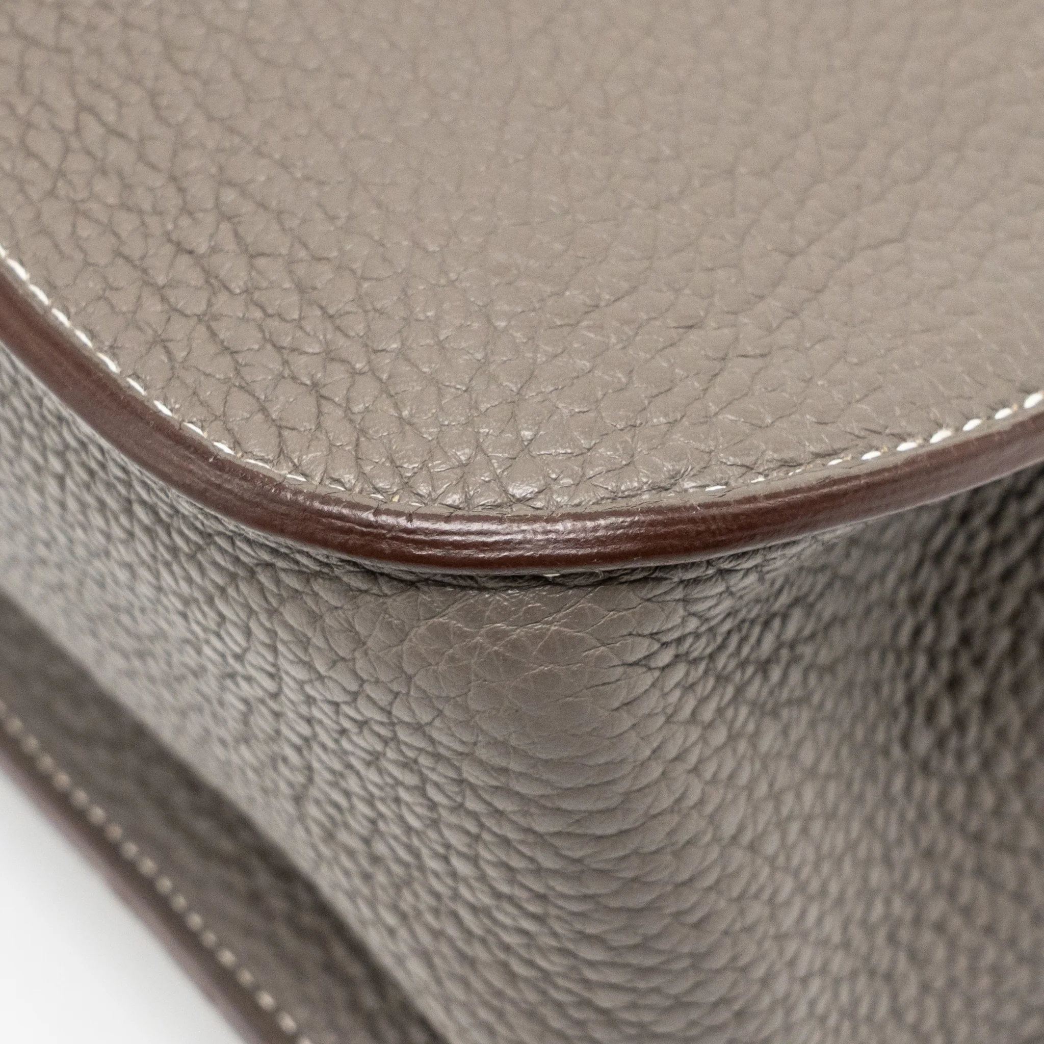 Hermes Halzan 31 clemence gris etain SHW stamp square R - Image 9