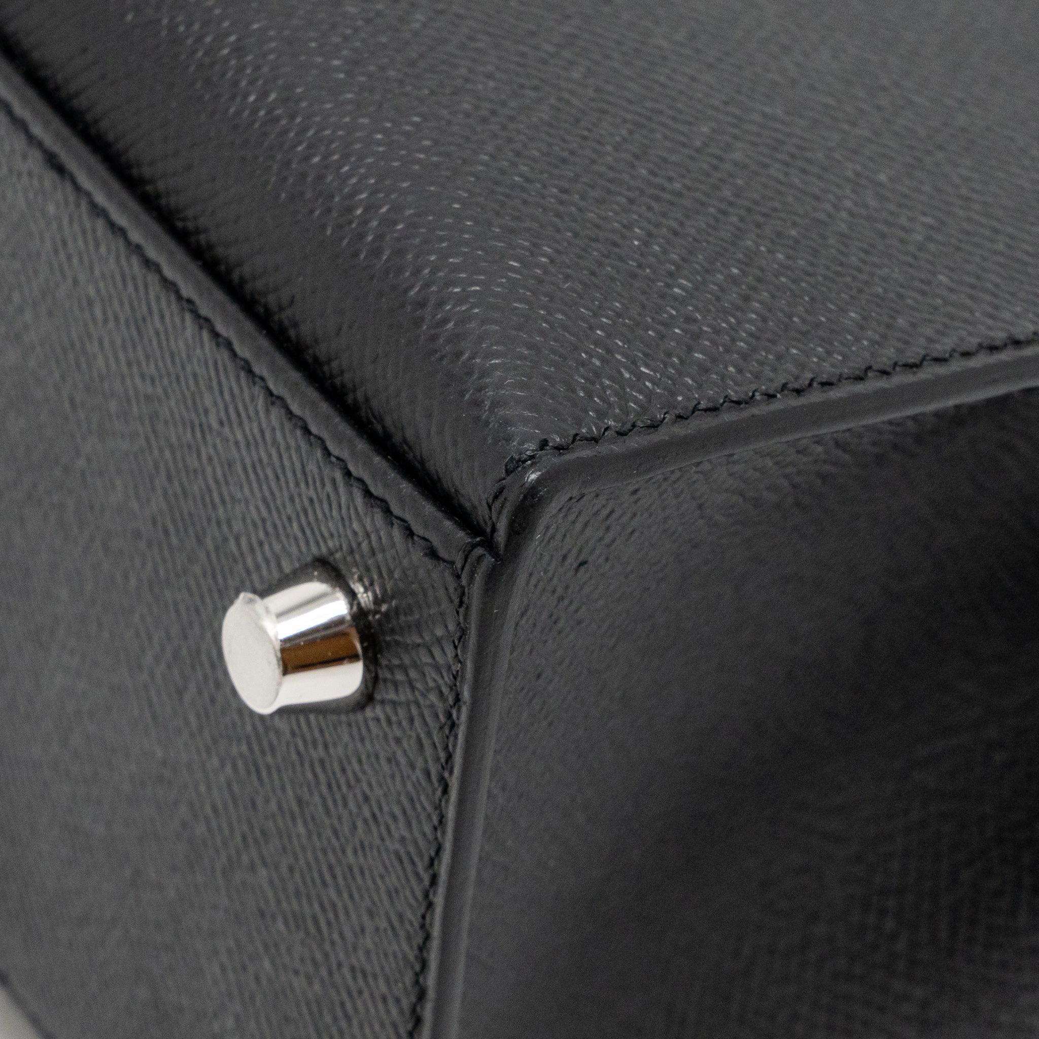 Hermes kelly 25 Epsom black SHW stamp K - Image 10