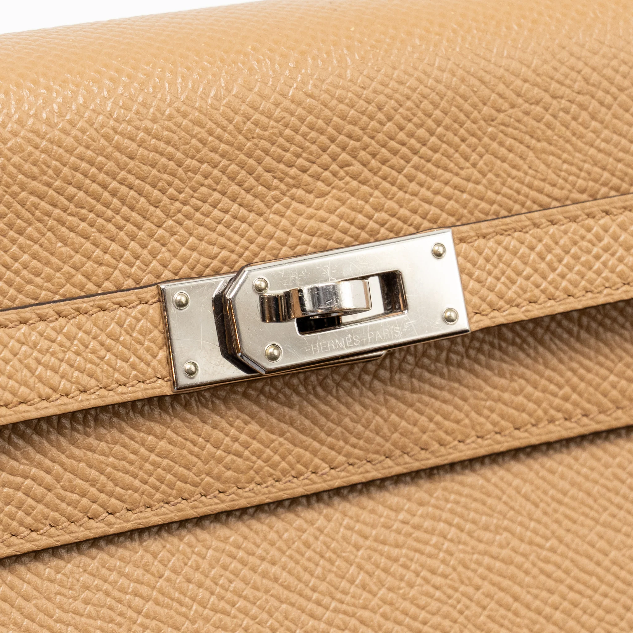 Hermes Kelly to Go Epsom Chai/Mauve sylvester SHW Stamp U - Image 11