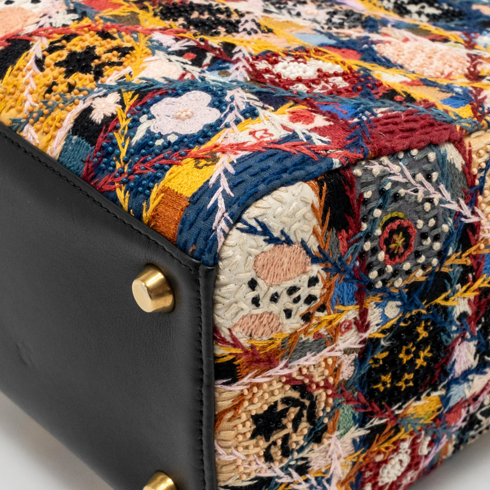 Dior Medium Lady Dior Peace and Love Limited Edition Embroidered Canvas/Leather Multicolour GHW - Image 10