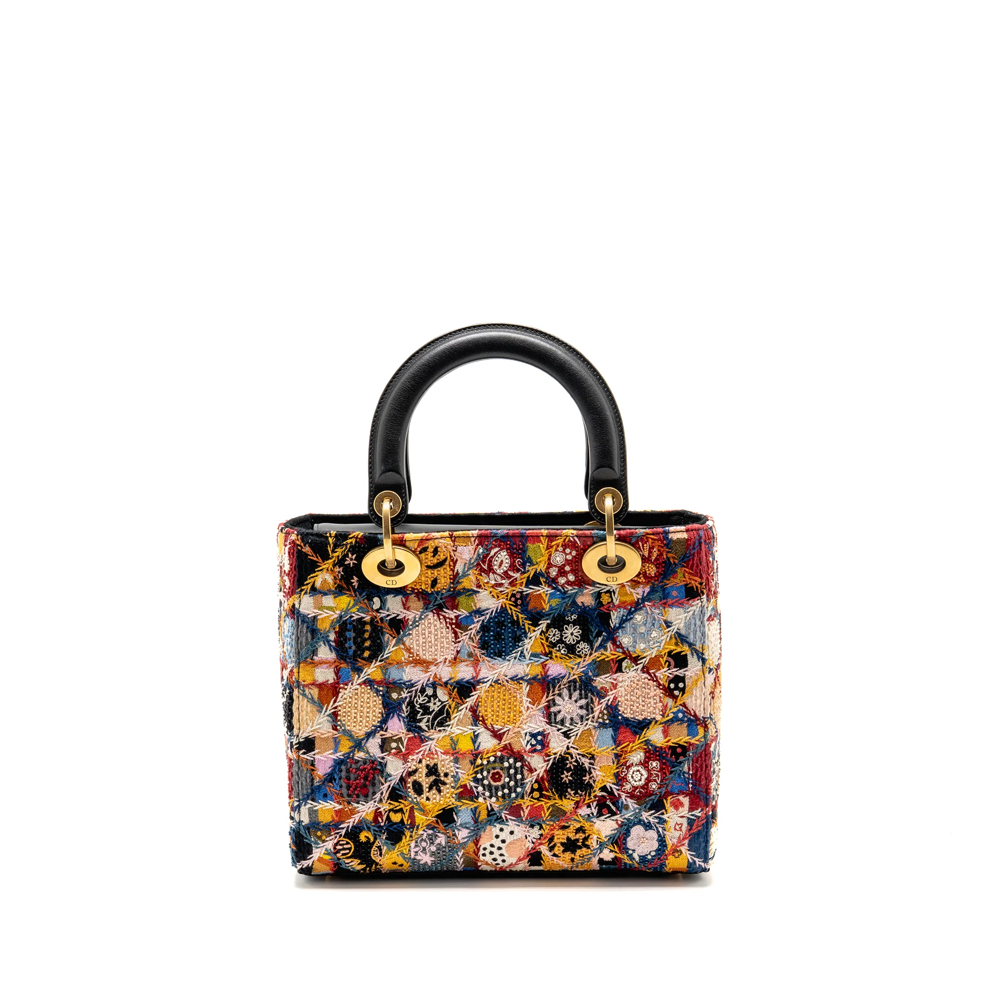Dior Medium Lady Dior Peace and Love Limited Edition Embroidered Canvas/Leather Multicolour GHW - Image 2
