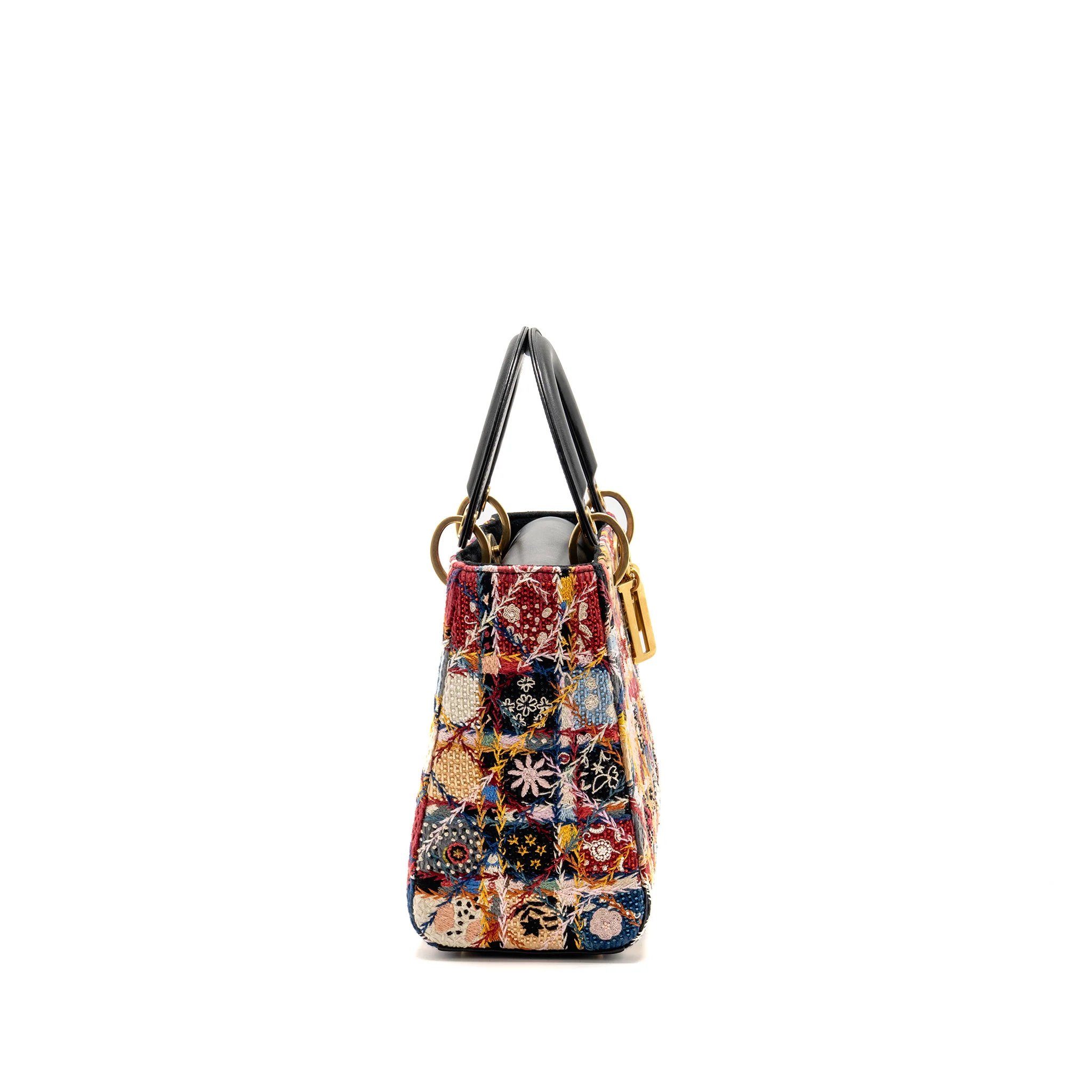 Dior Medium Lady Dior Peace and Love Limited Edition Embroidered Canvas/Leather Multicolour GHW - Image 3