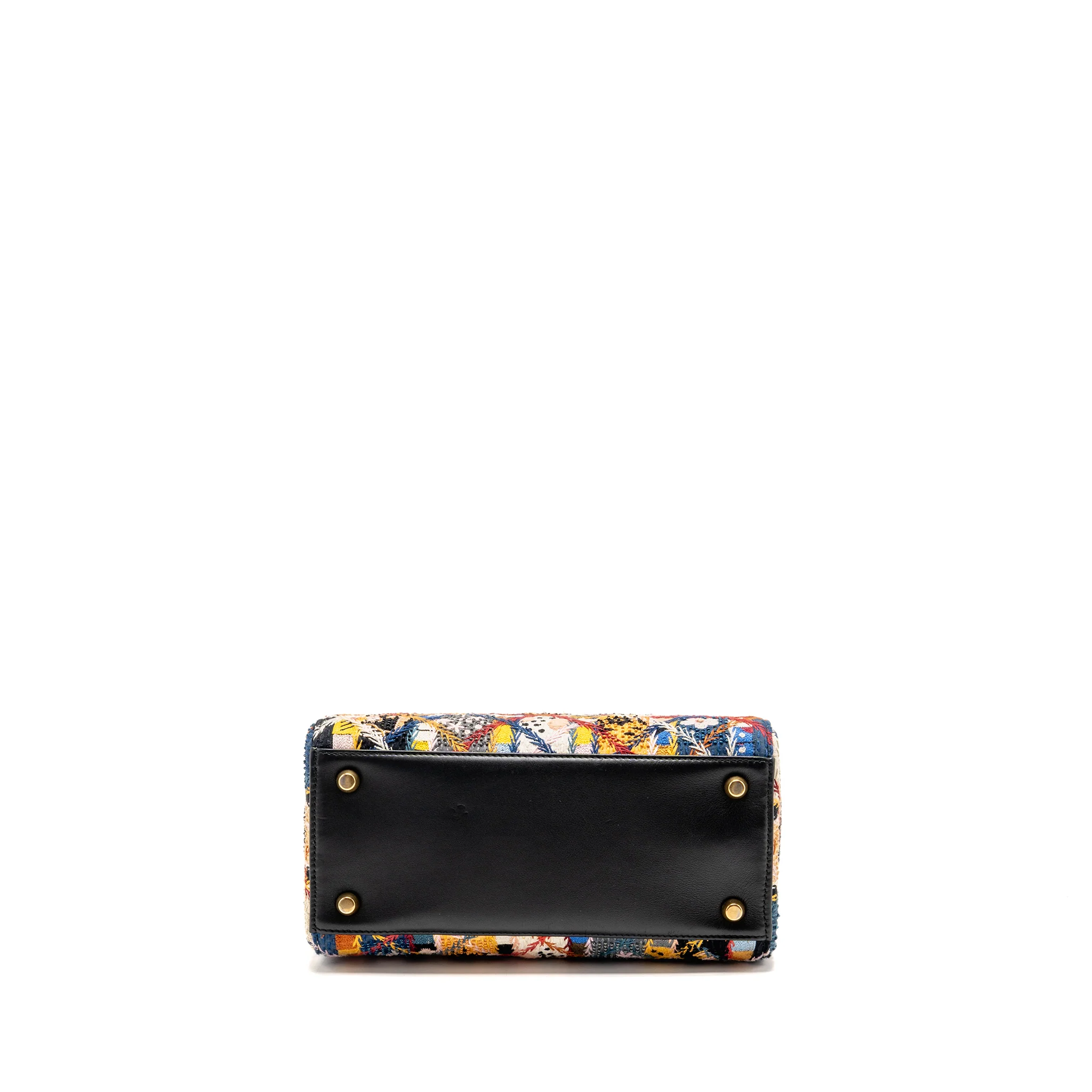 Dior Medium Lady Dior Peace and Love Limited Edition Embroidered Canvas/Leather Multicolour GHW - Image 6