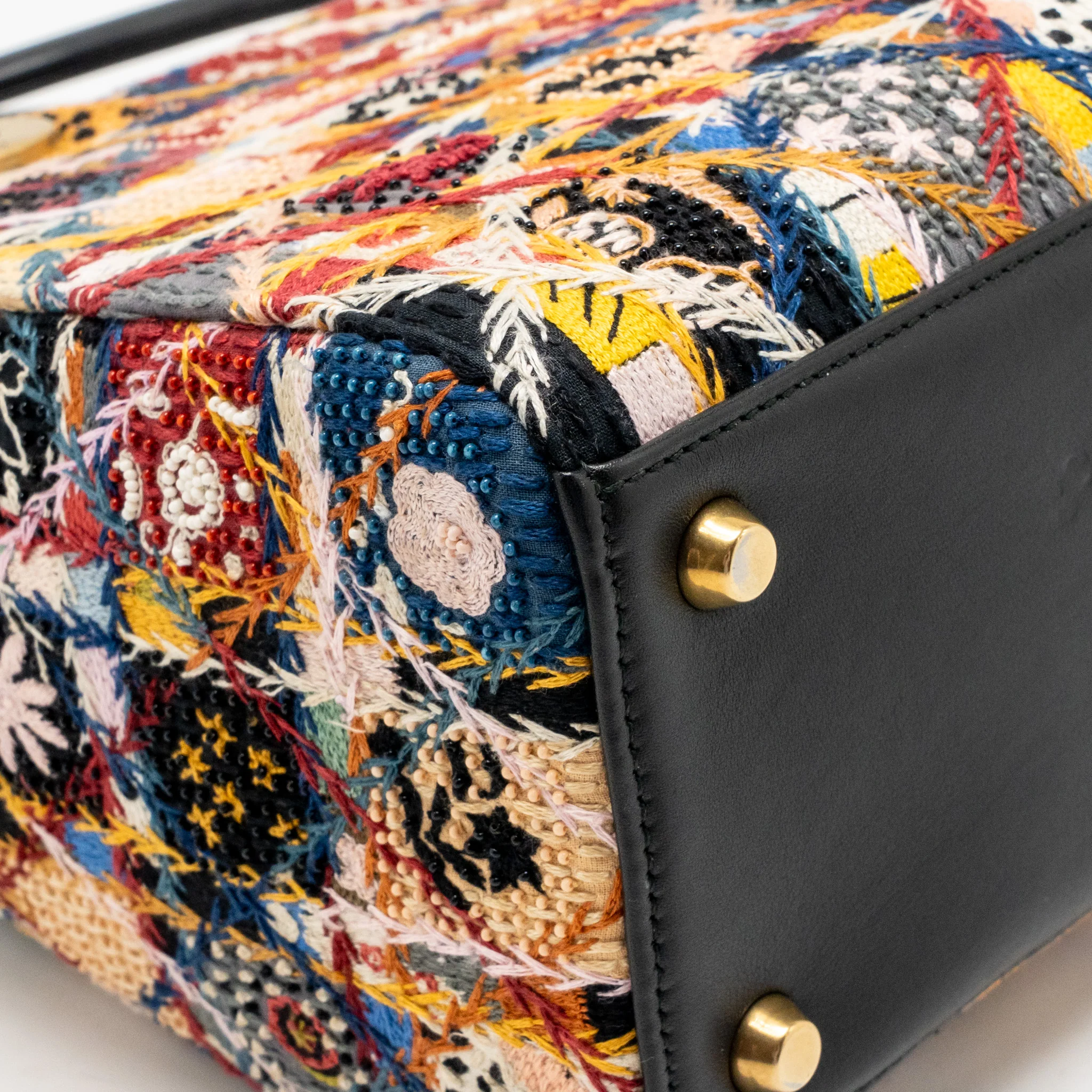 Dior Medium Lady Dior Peace and Love Limited Edition Embroidered Canvas/Leather Multicolour GHW - Image 7