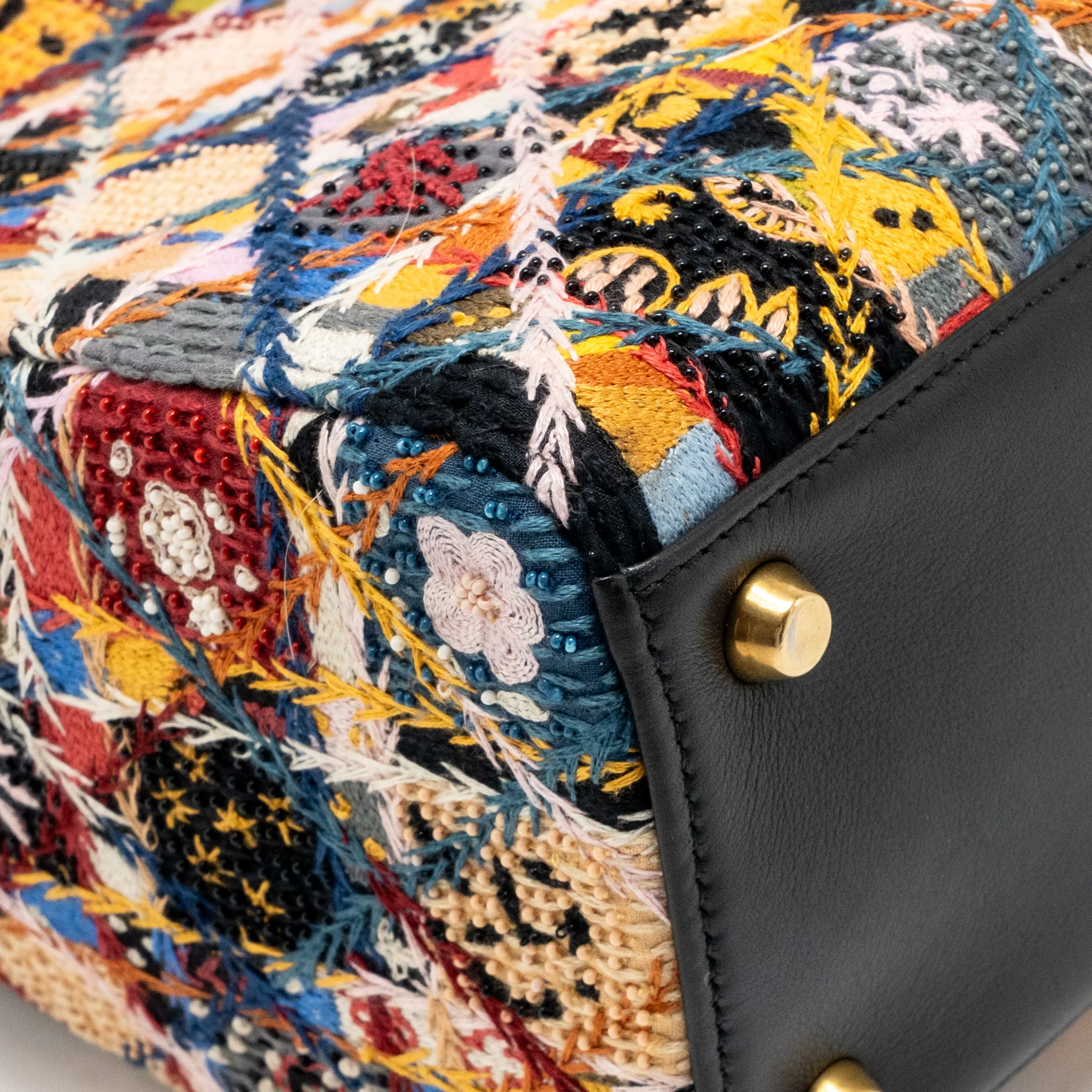 Dior Medium Lady Dior Peace and Love Limited Edition Embroidered Canvas/Leather Multicolour GHW - Image 9