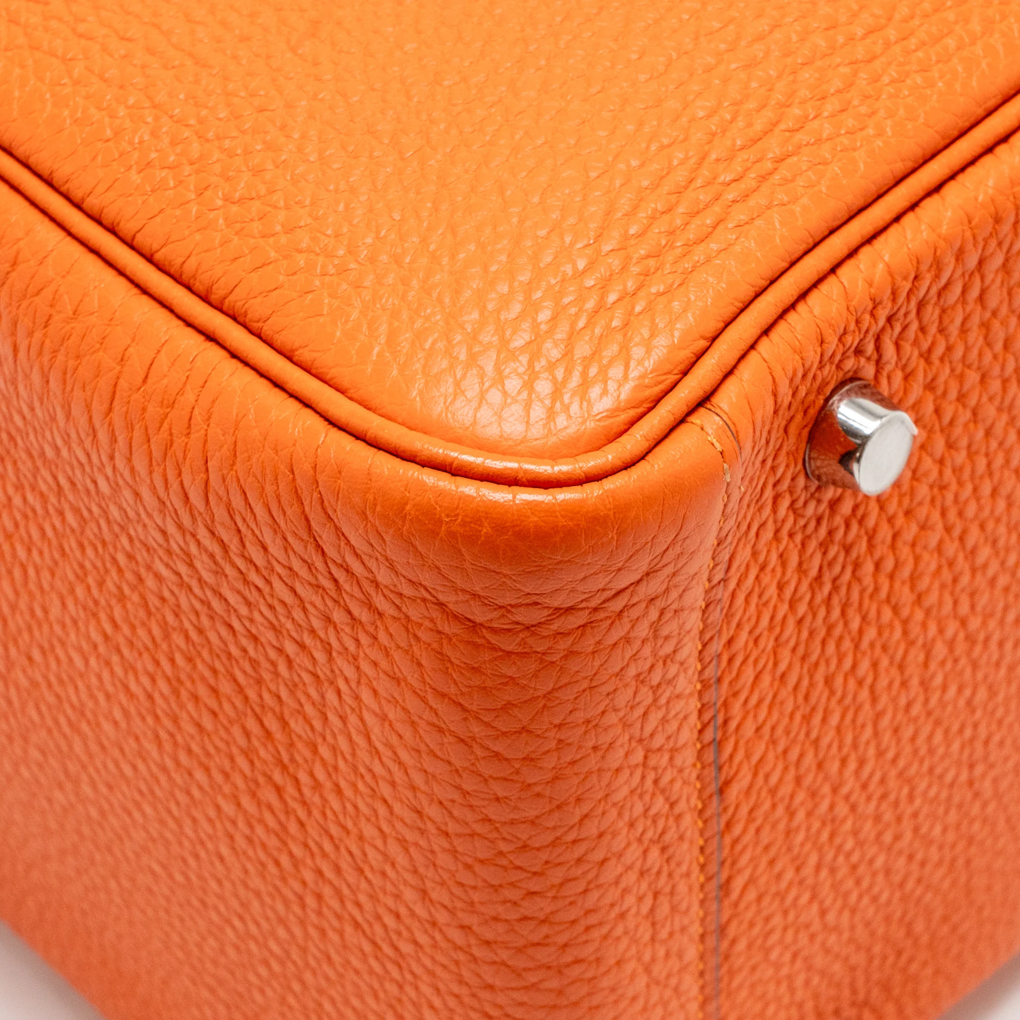 Hermes lindy 30 clemence orange SHW stamp square R - Image 11