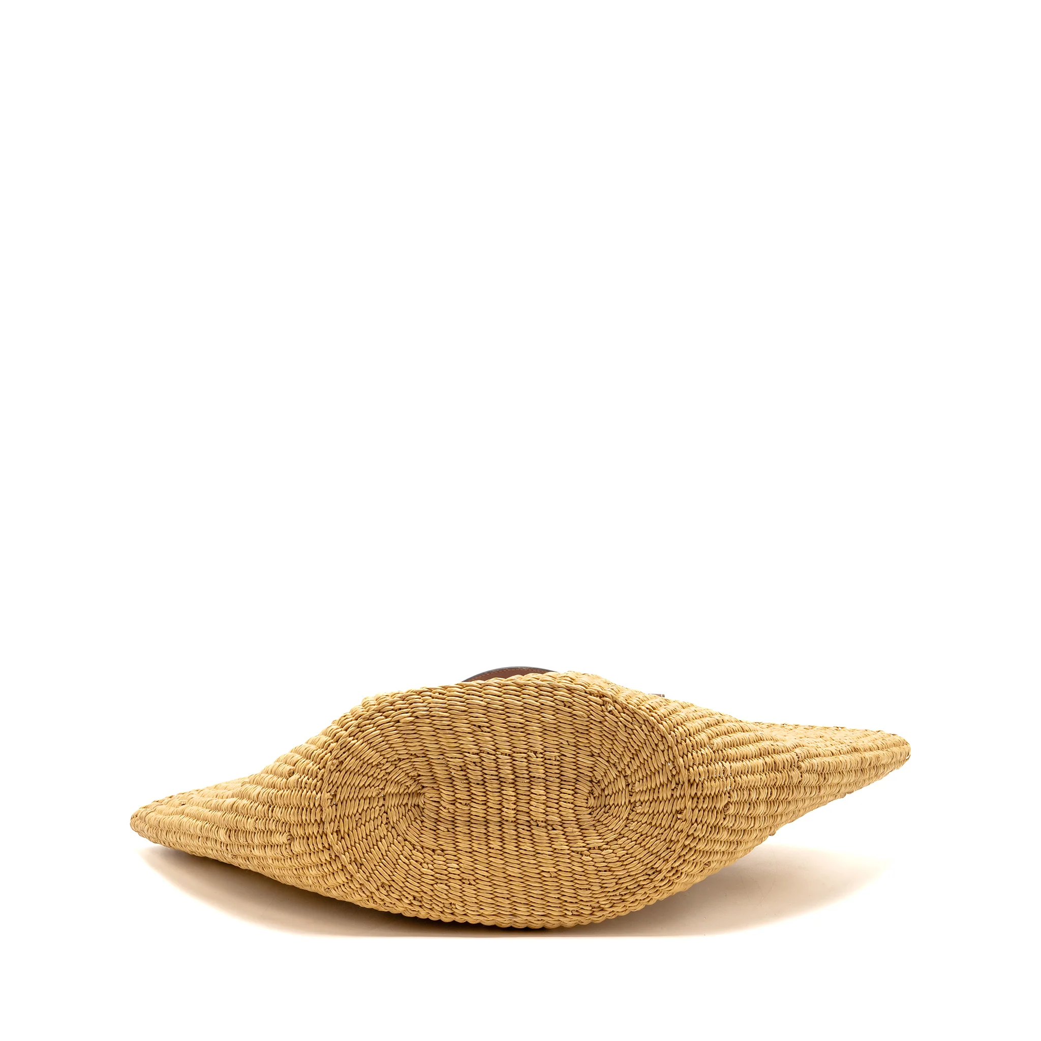Loewe Anagram Shell Basket Tote Bag Raffia/Leather Brown/beige - Image 6