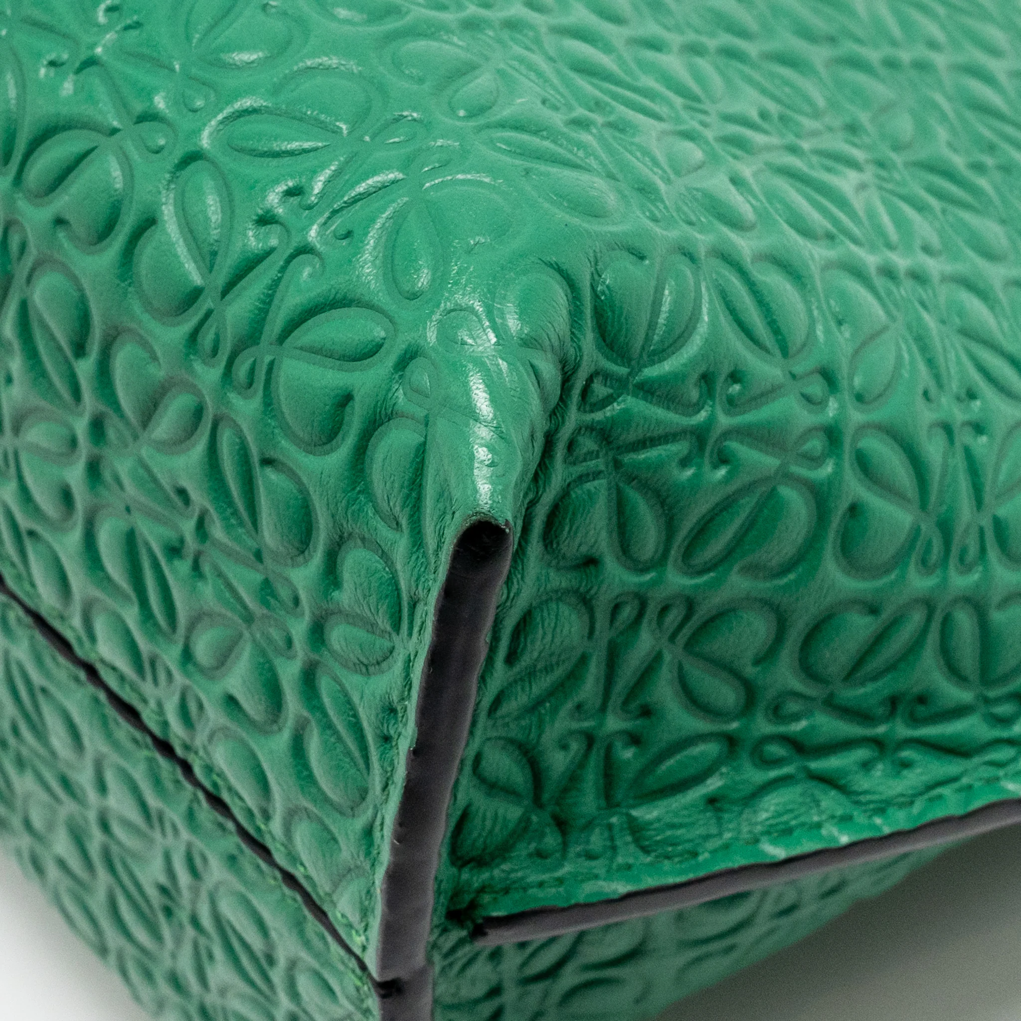 Loewe Avenue Anagram Crossbody Bag embossed calfskin Green GHW - Image 10