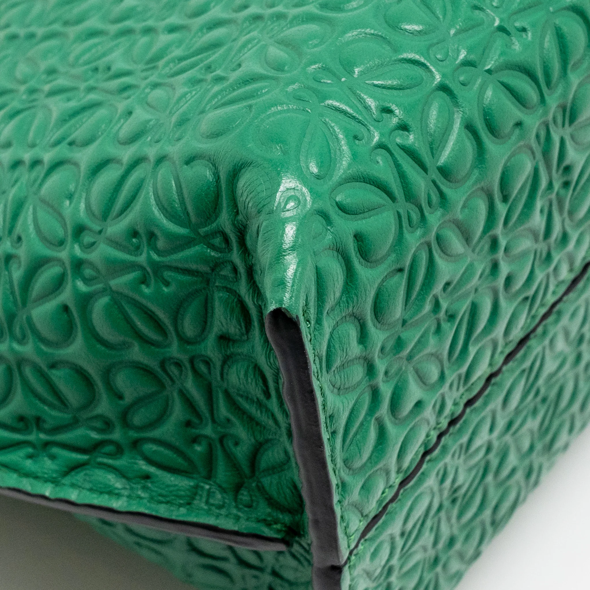 Loewe Avenue Anagram Crossbody Bag embossed calfskin Green GHW - Image 11