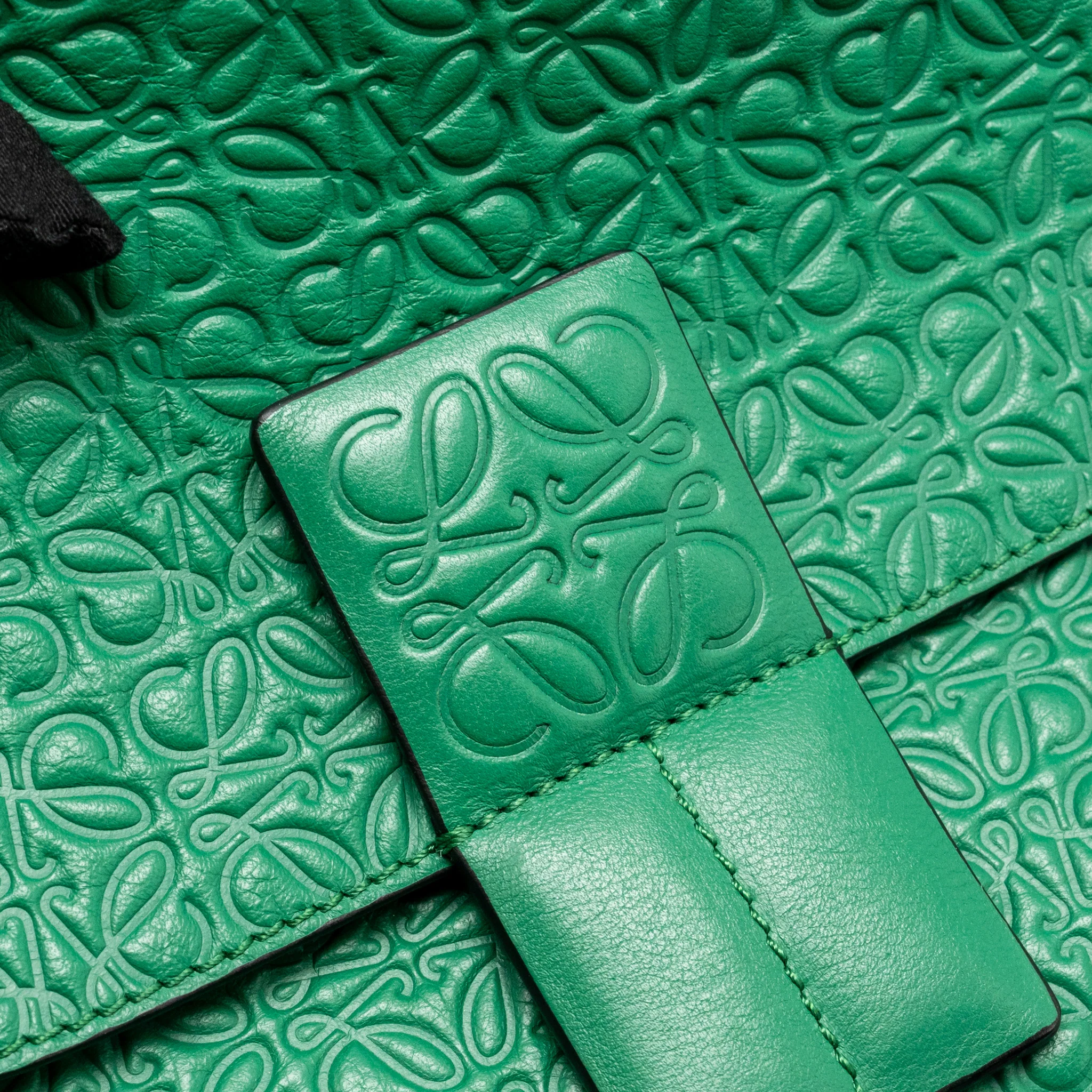 Loewe Avenue Anagram Crossbody Bag embossed calfskin Green GHW - Image 12
