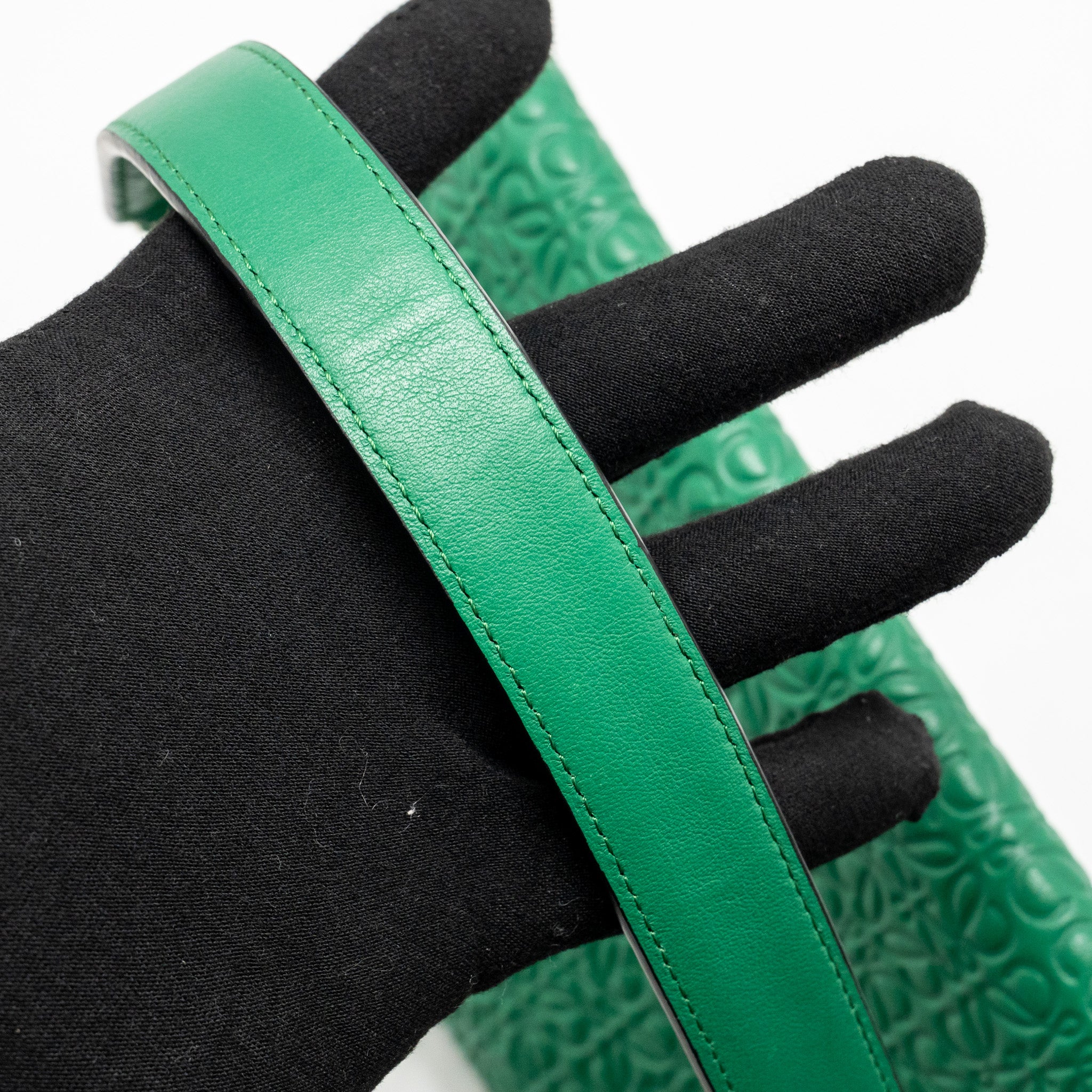 Loewe Avenue Anagram Crossbody Bag embossed calfskin Green GHW - Image 16