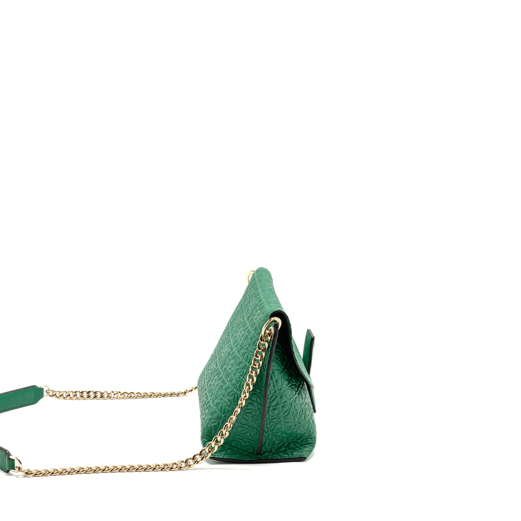 Loewe Avenue Anagram Crossbody Bag embossed calfskin Green GHW - Image 3
