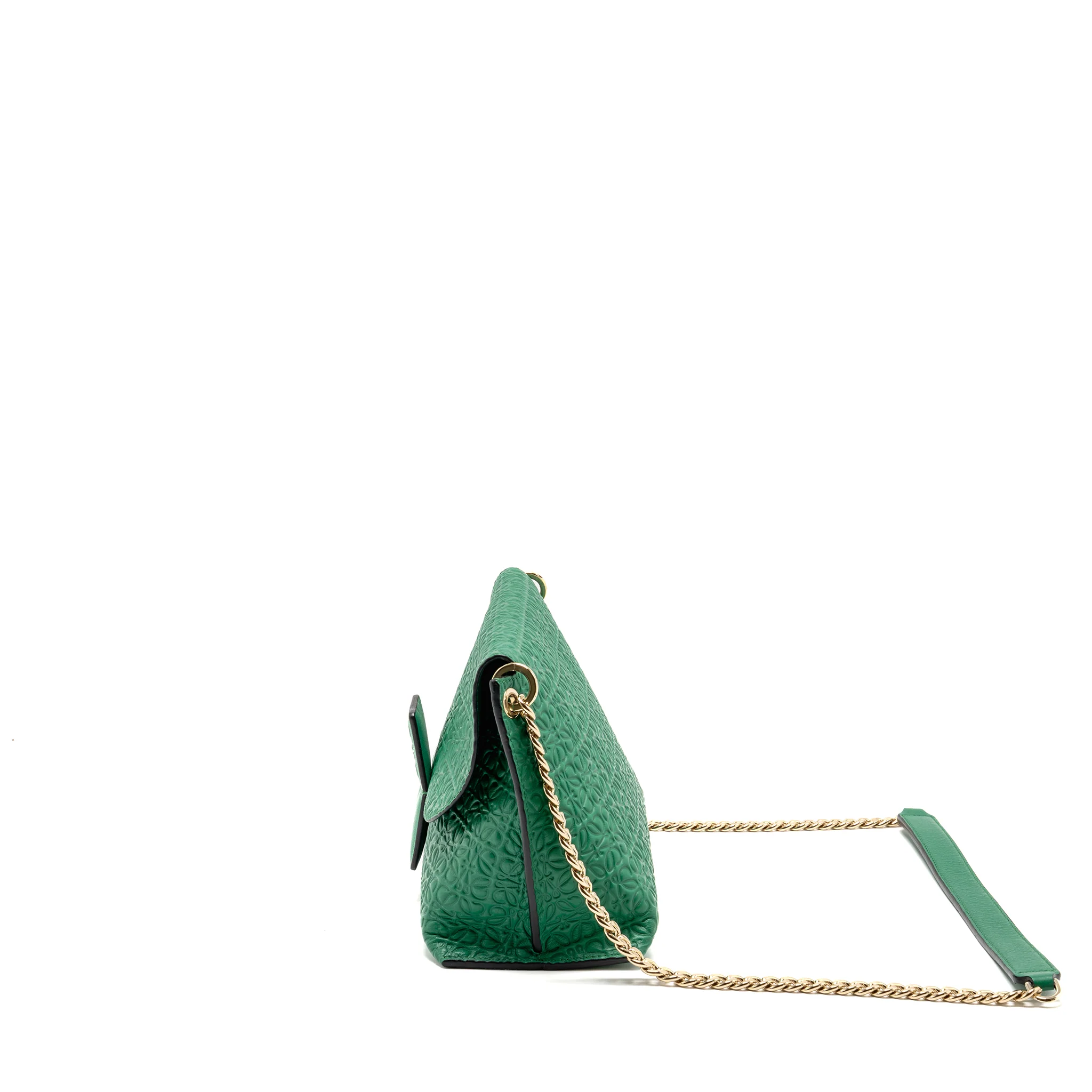 Loewe Avenue Anagram Crossbody Bag embossed calfskin Green GHW - Image 4