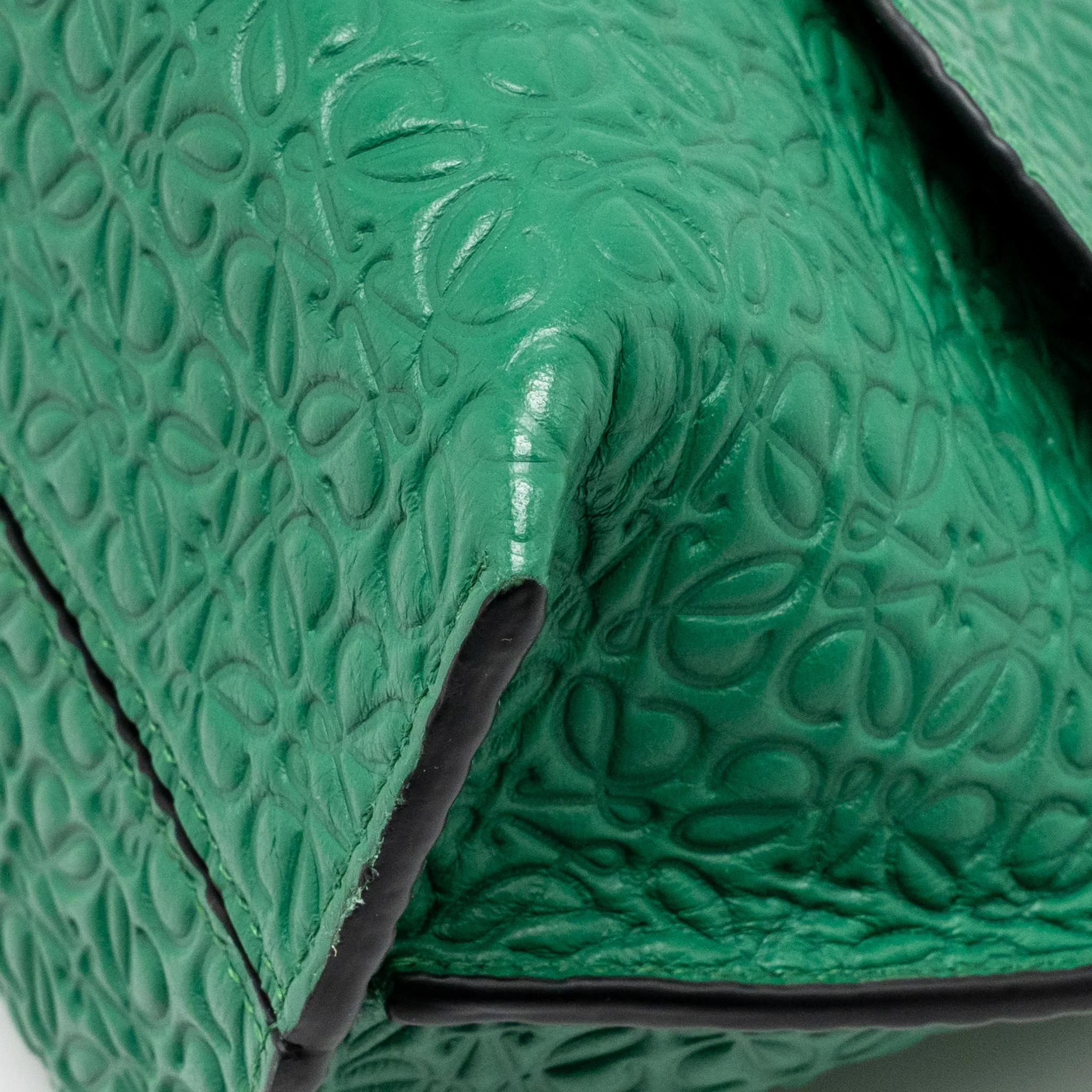 Loewe Avenue Anagram Crossbody Bag embossed calfskin Green GHW - Image 8