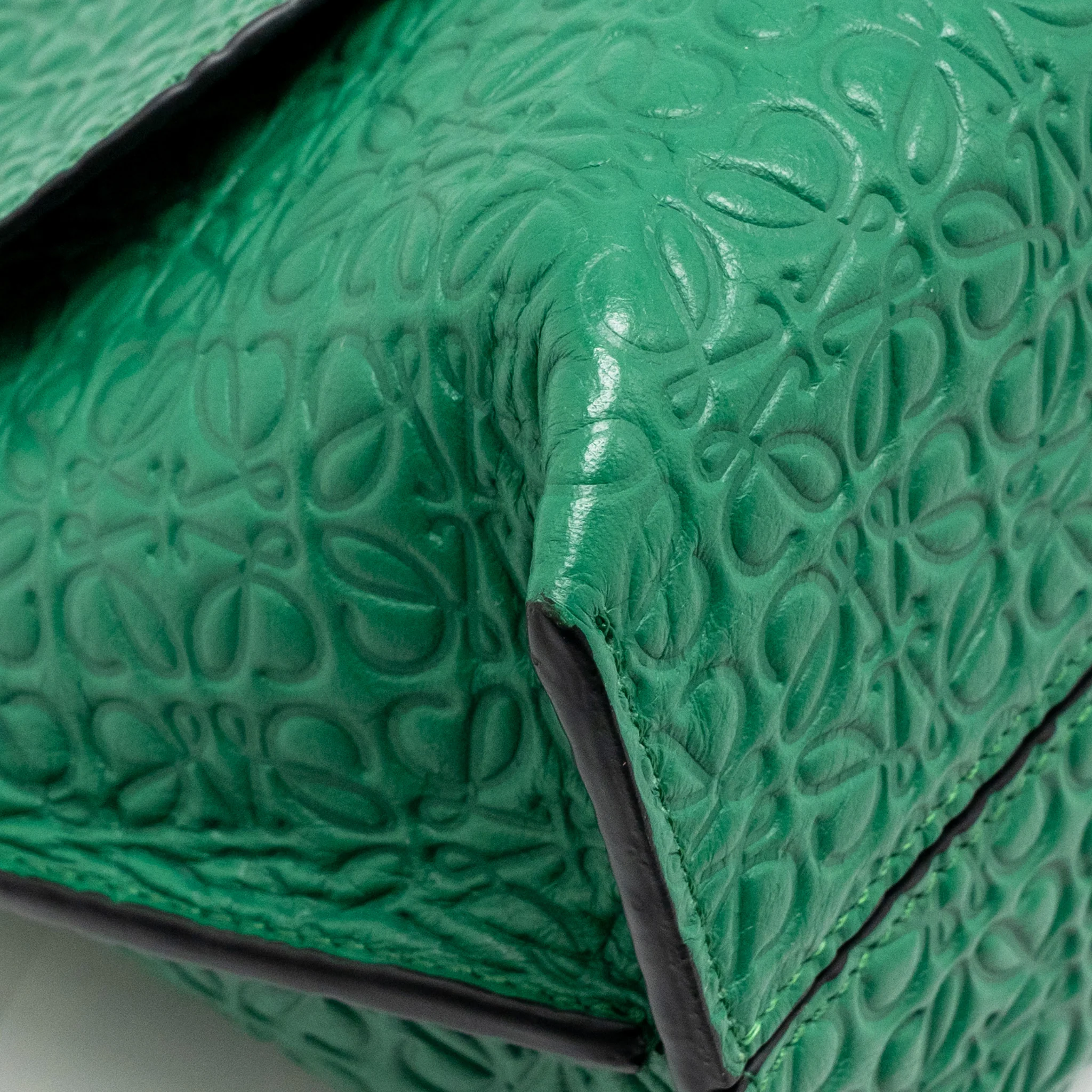 Loewe Avenue Anagram Crossbody Bag embossed calfskin Green GHW - Image 9