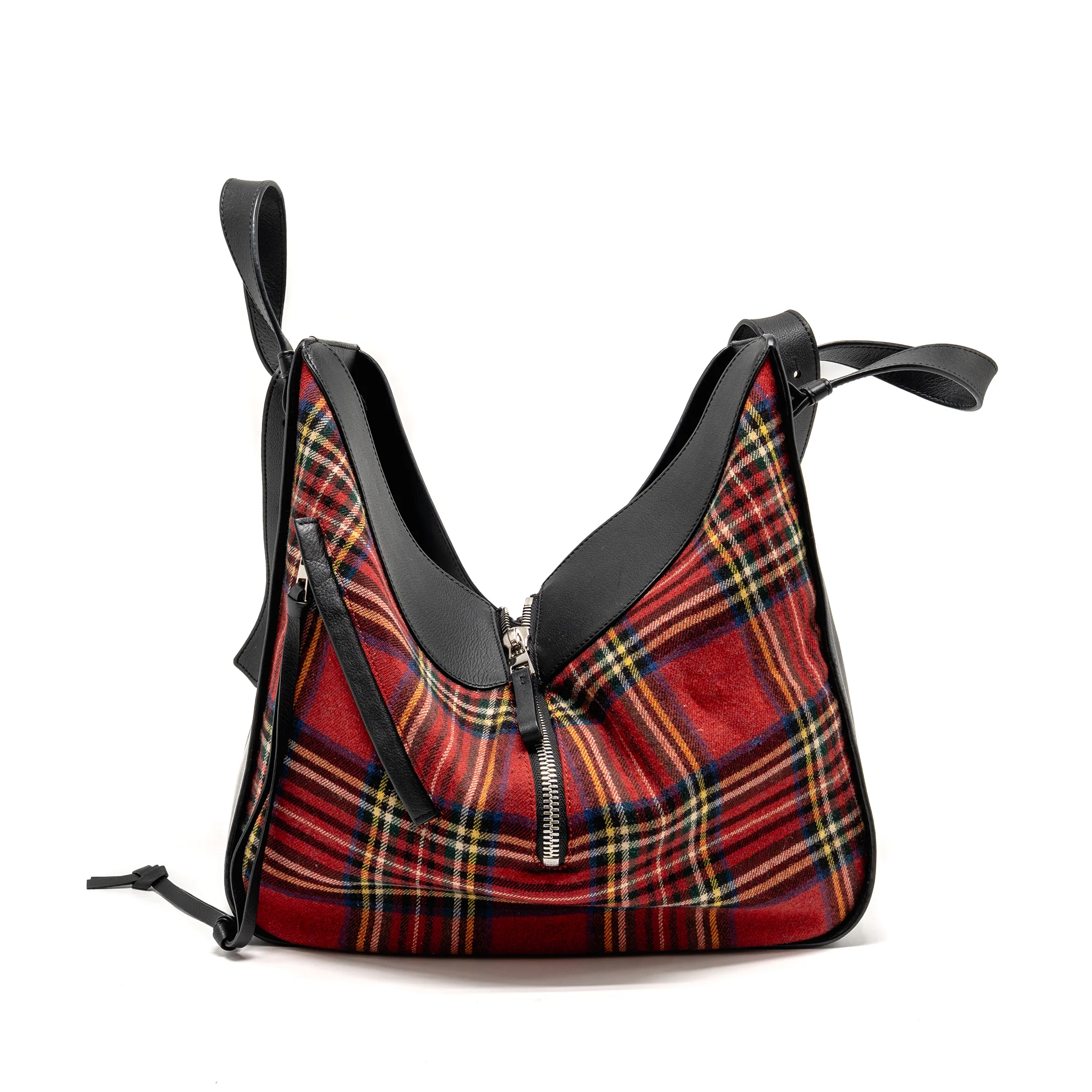 LOEWE HAMMOCK TARTAN BAG BLACK/RED TARTAN CALF/TEXTILE SHW - Image 4