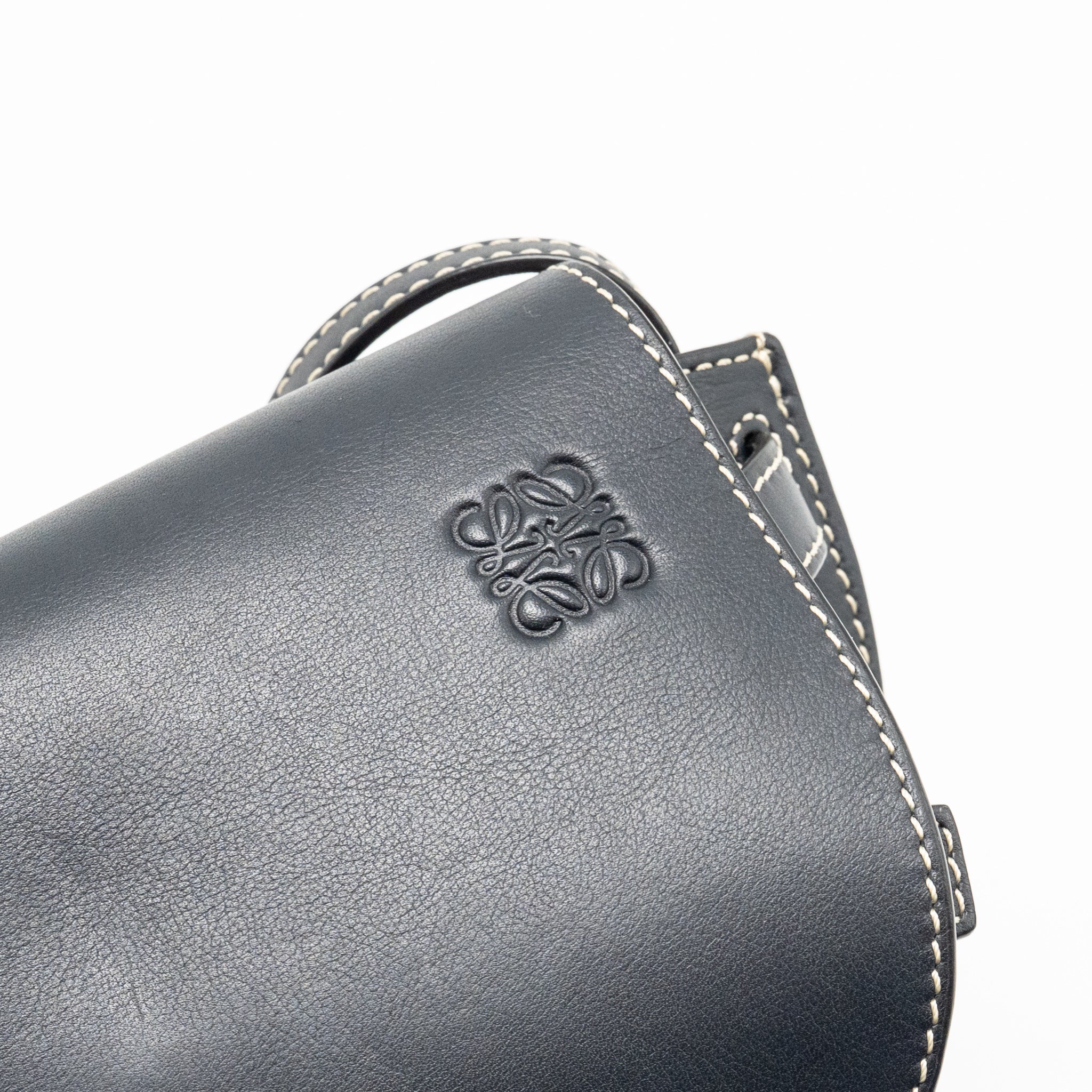 Loewe Mini Gate Bag Calfskin Dark Blue GHW - Image 13