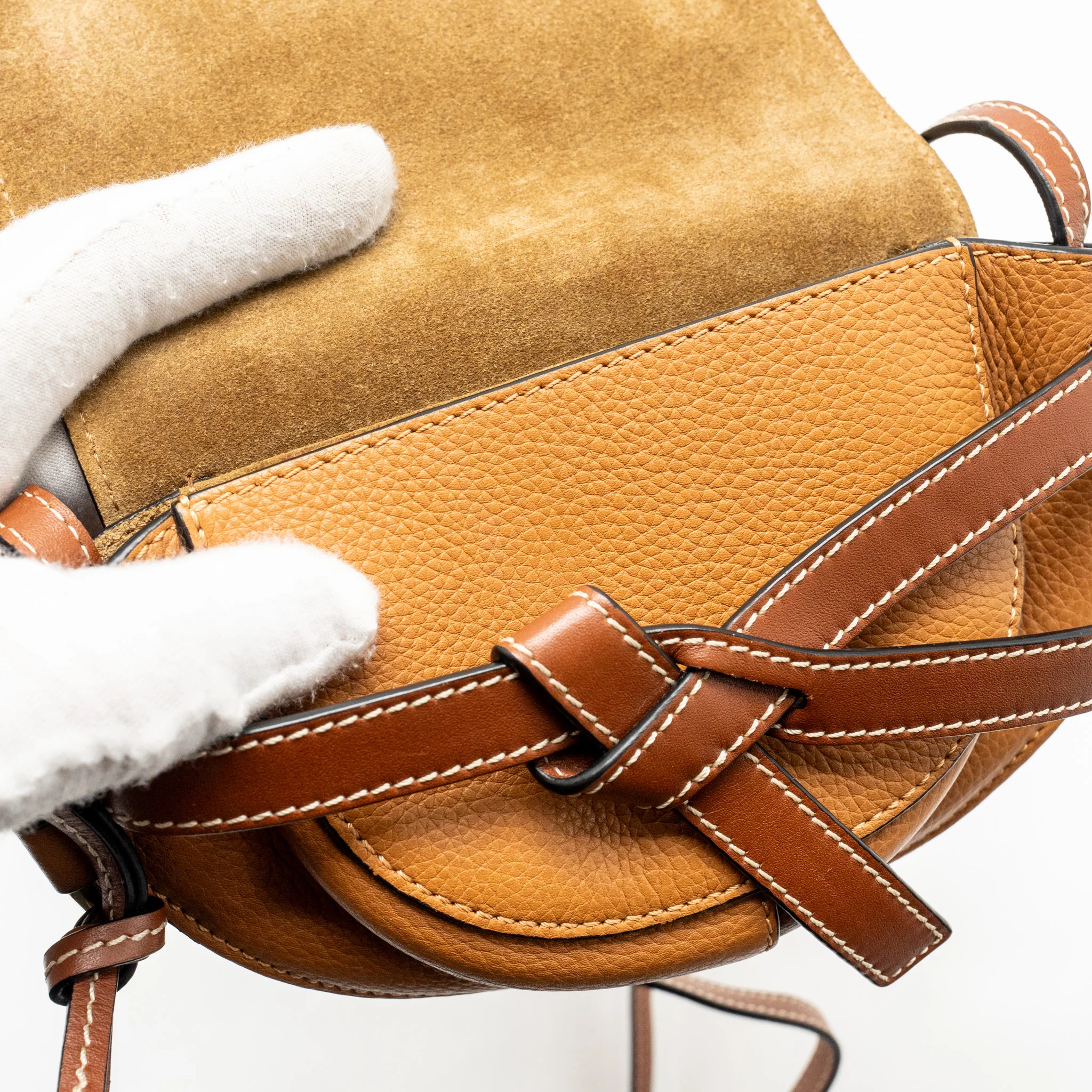 Loewe Mini Gate Bag Grained Calfskin Brown GHW - Image 10