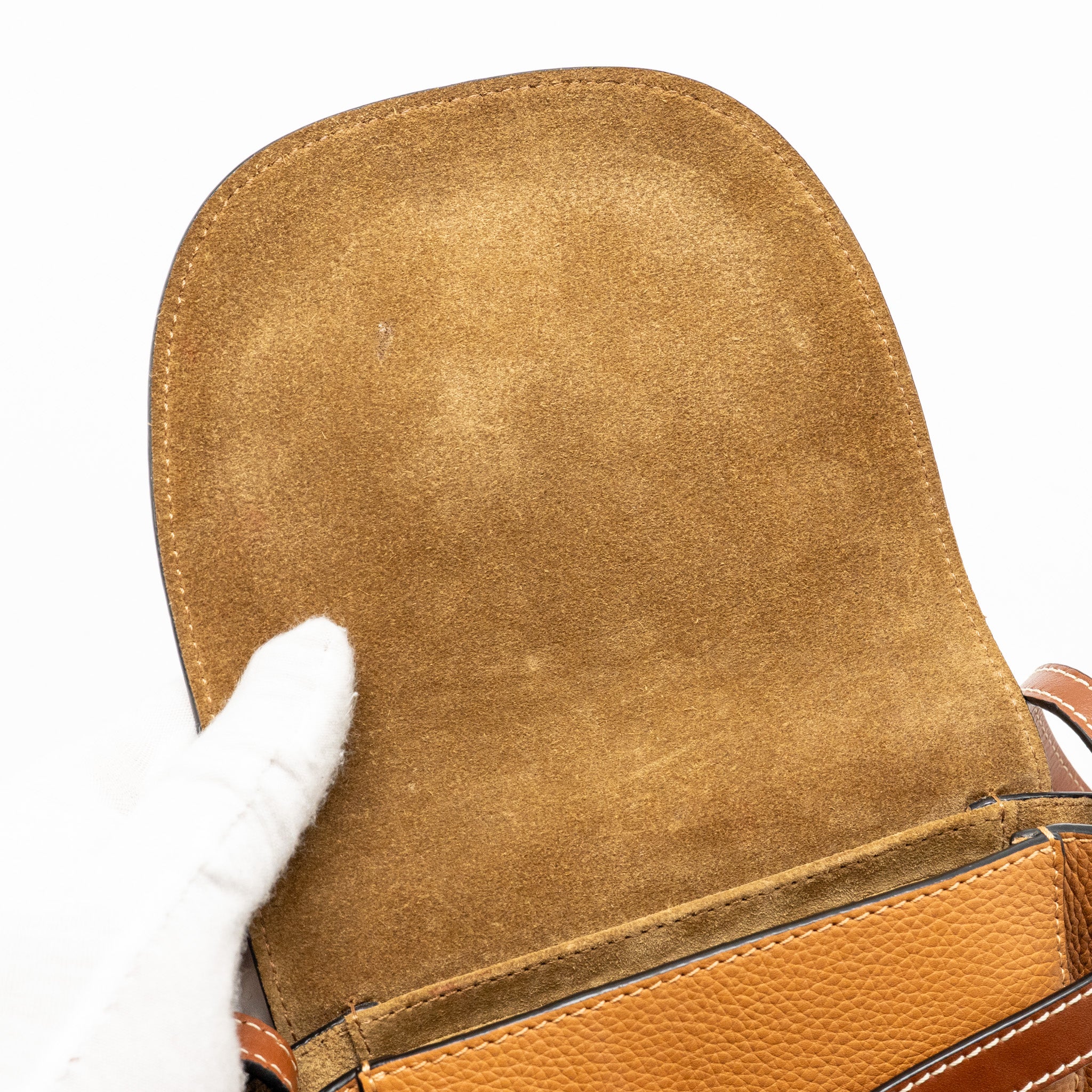 Loewe Mini Gate Bag Grained Calfskin Brown GHW - Image 11