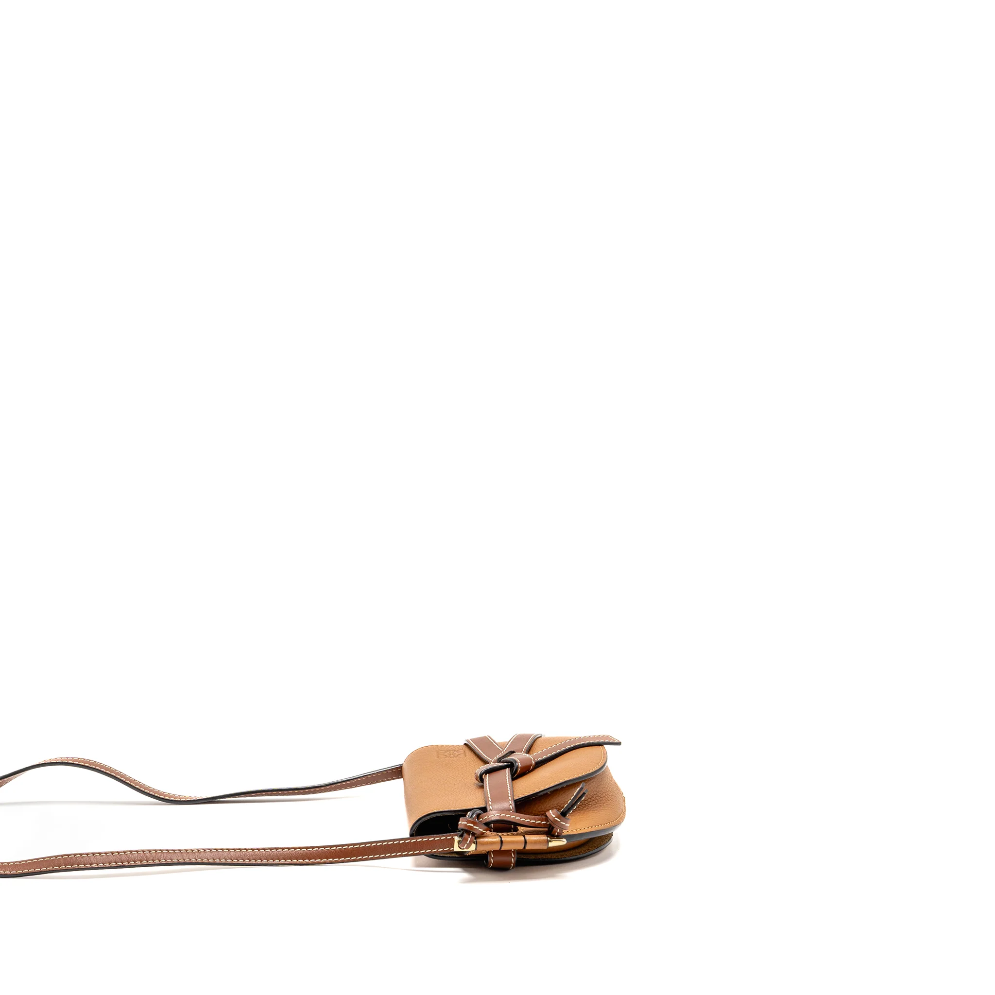Loewe Mini Gate Bag Grained Calfskin Brown GHW - Image 3