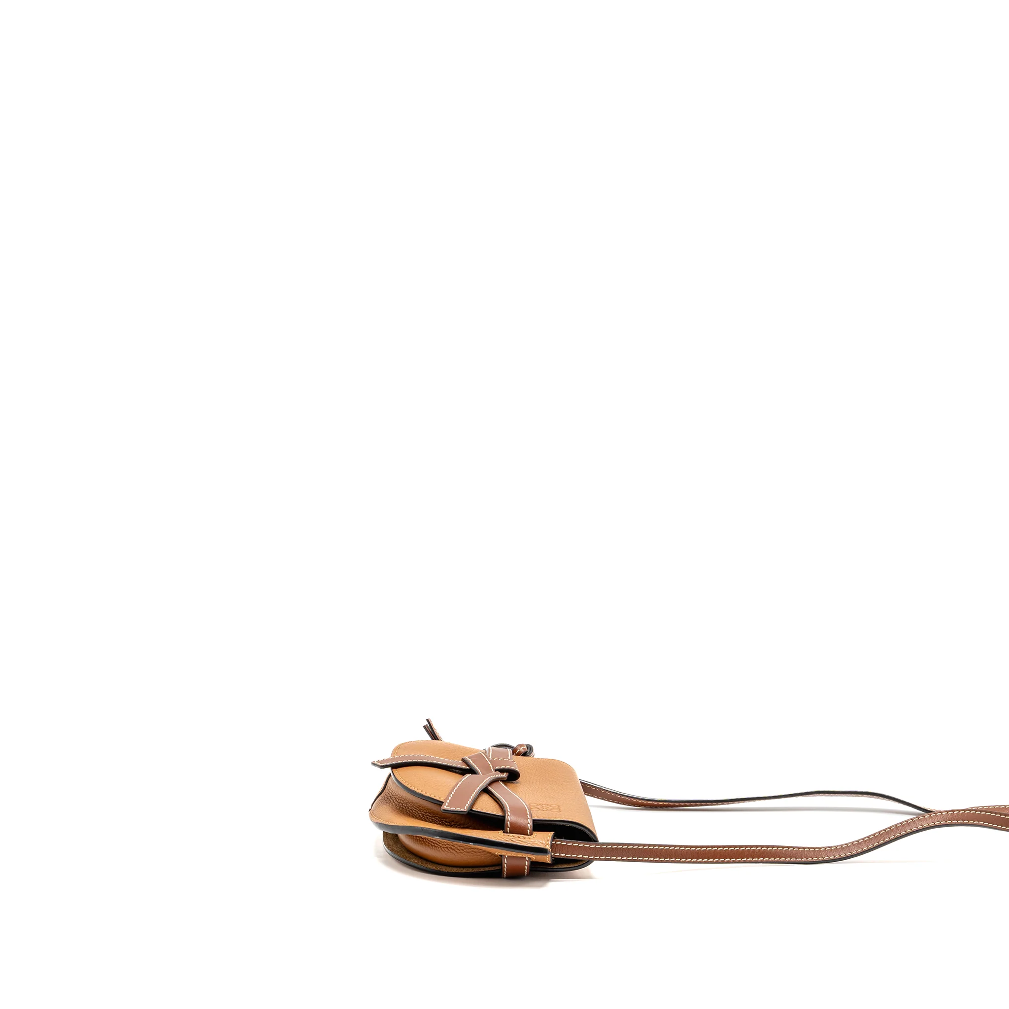 Loewe Mini Gate Bag Grained Calfskin Brown GHW - Image 4