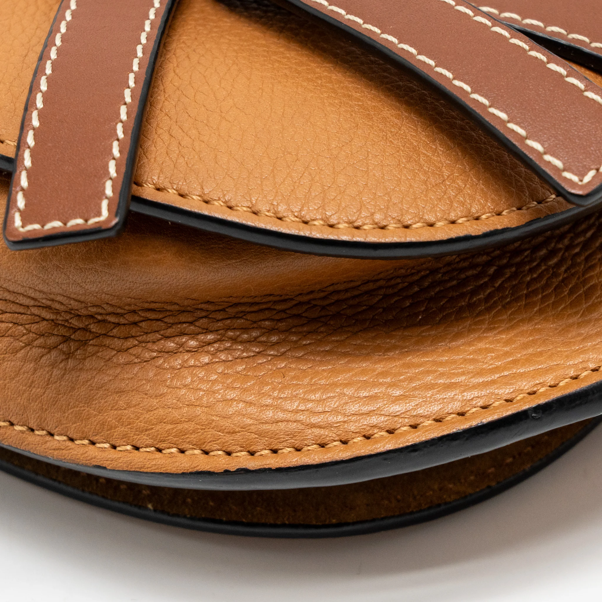 Loewe Mini Gate Bag Grained Calfskin Brown GHW - Image 7