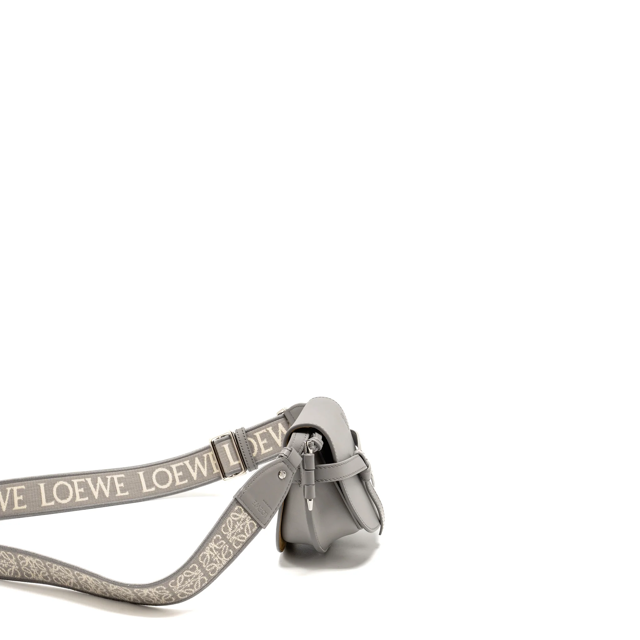 Loewe Mini Gate Dual Bag Soft Calfskin Jacquard Grey SHW - Image 3