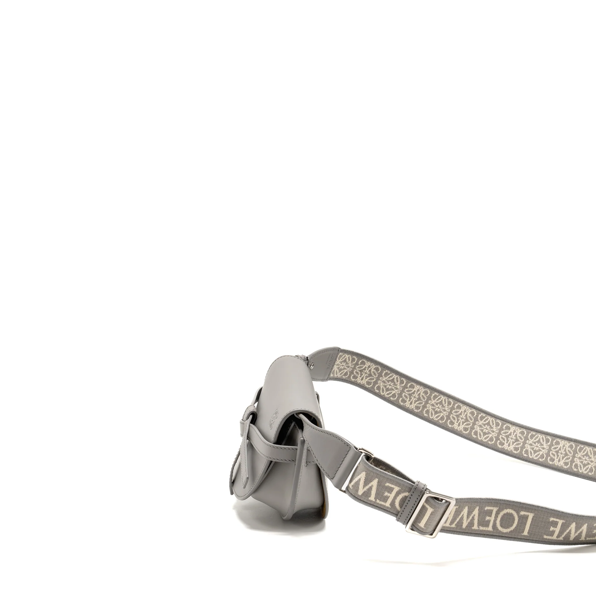 Loewe Mini Gate Dual Bag Soft Calfskin Jacquard Grey SHW - Image 4