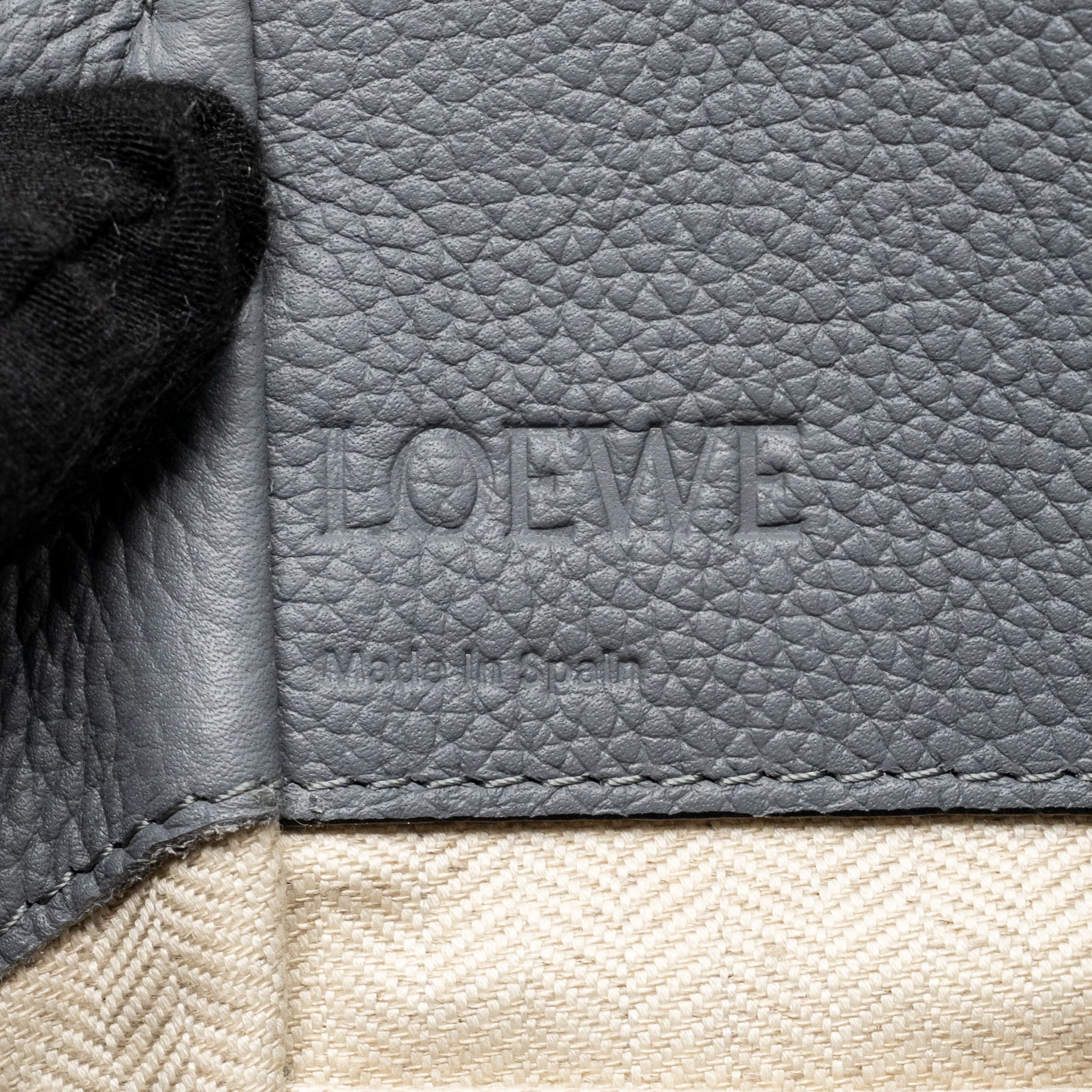 Loewe Mini Hammock Drawstring Bag Grained Calfskin Grey GHW - Image 14