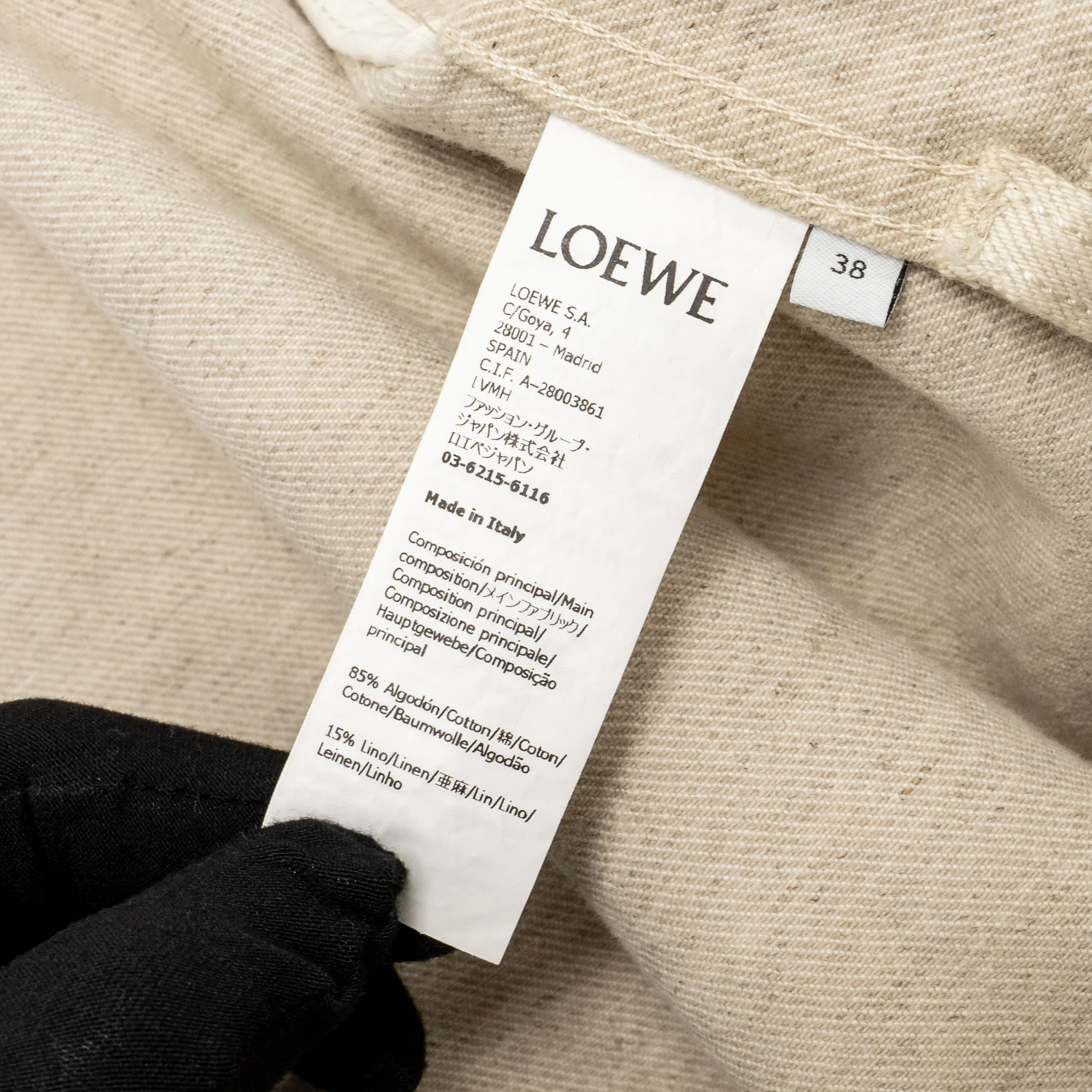 Loewe Size 38 Workwear Denim Jacket Cotton Ecru - Image 8