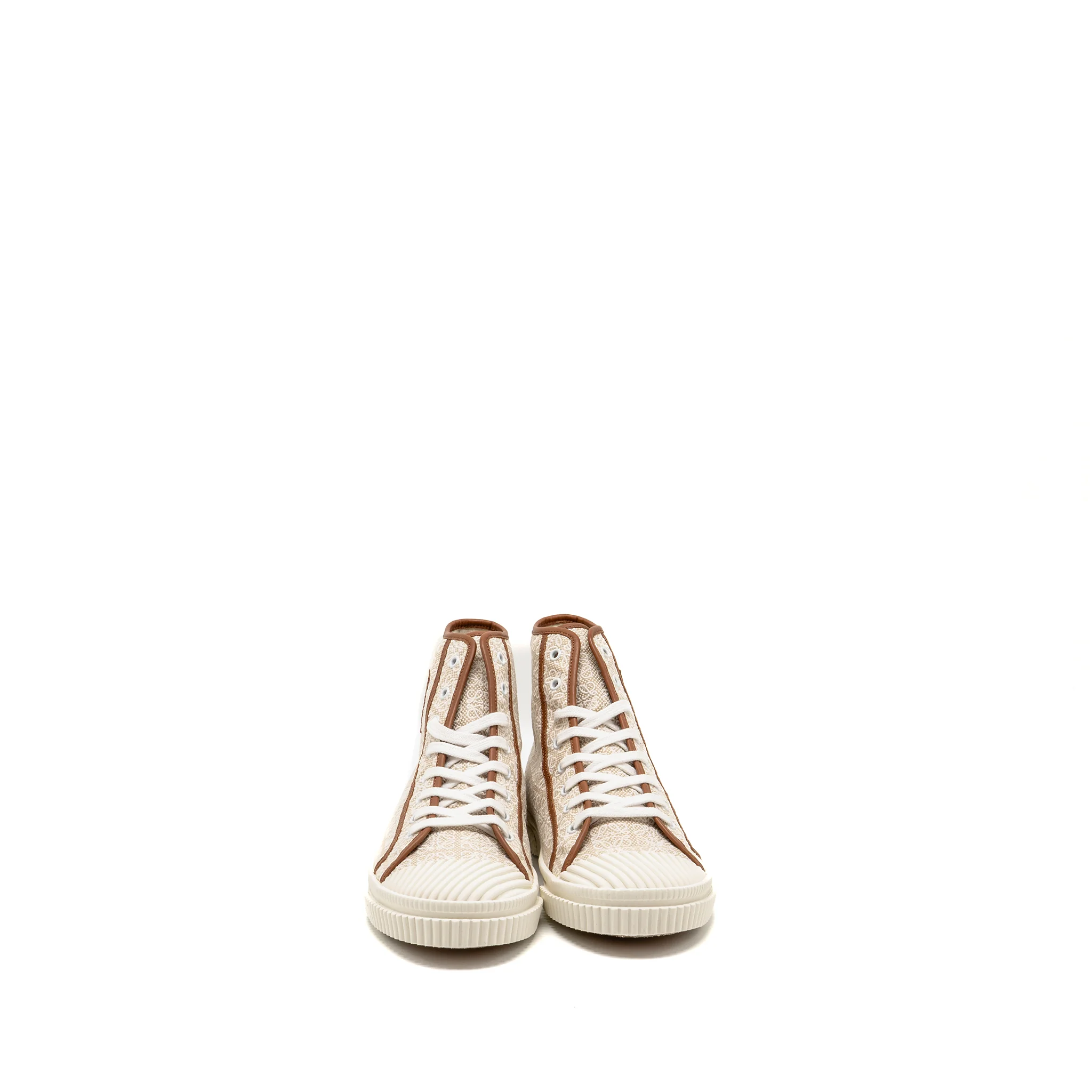 Loewe Size 43 Anagram Jacquard High Top Sneaker Natural/White - Image 2