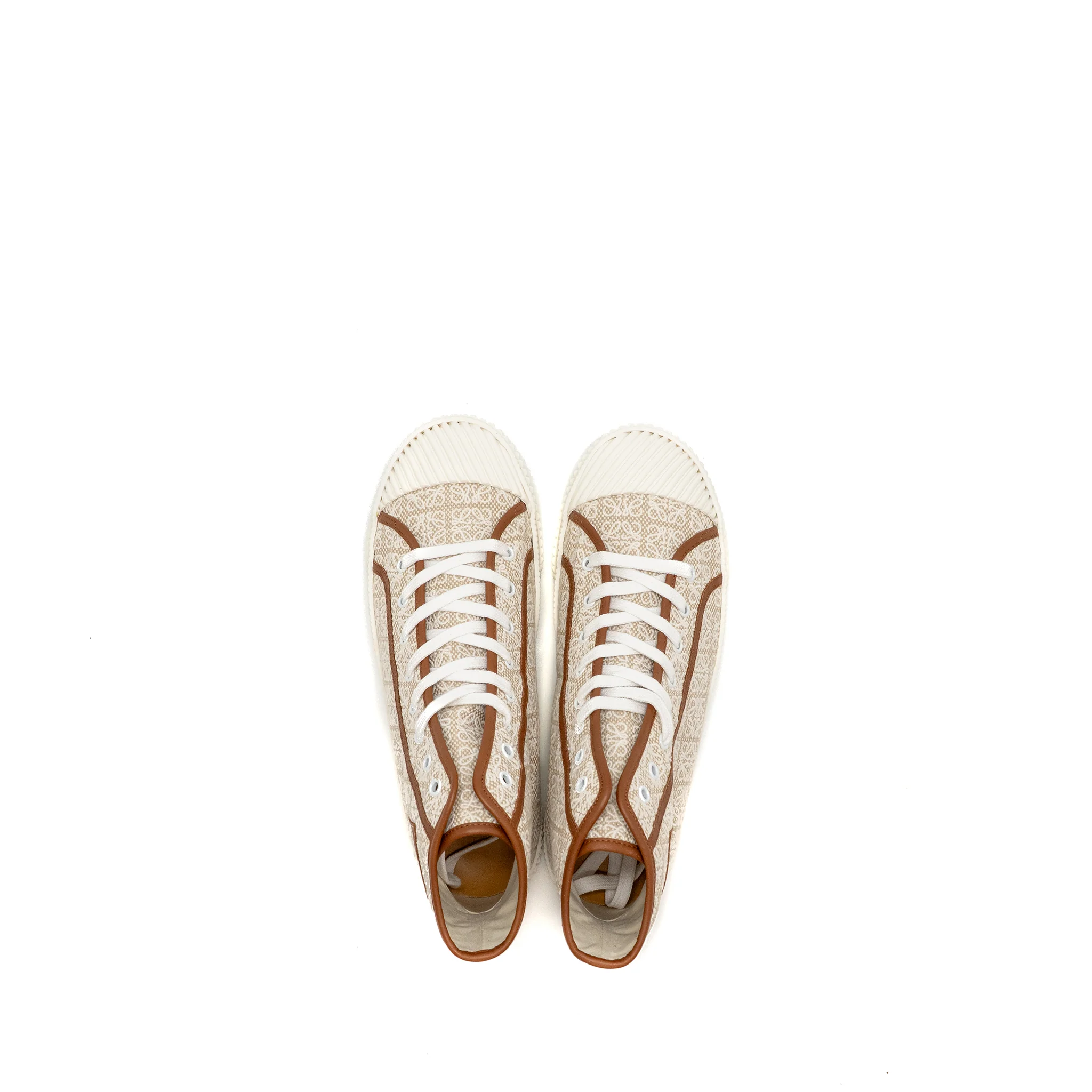 Loewe Size 43 Anagram Jacquard High Top Sneaker Natural/White - Image 3