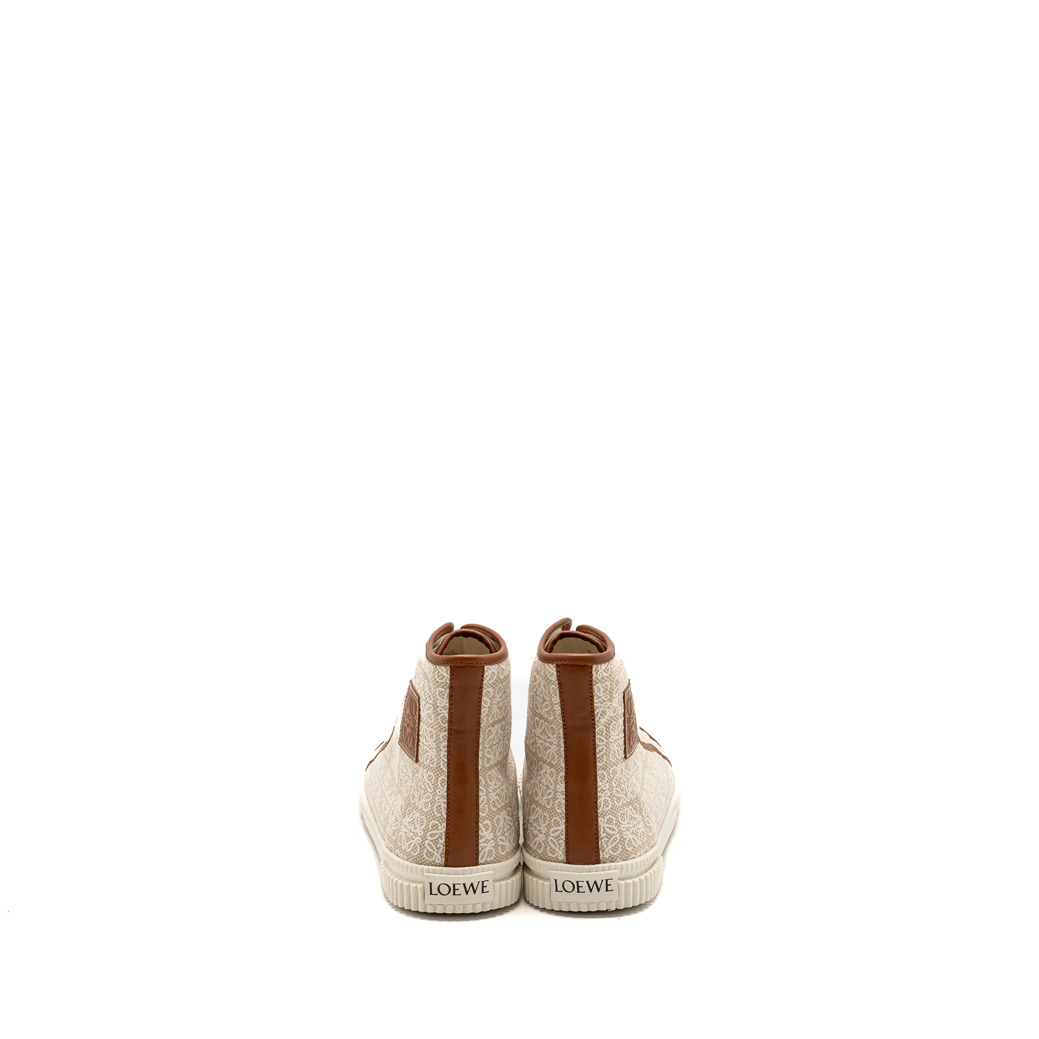 Loewe Size 43 Anagram Jacquard High Top Sneaker Natural/White - Image 4