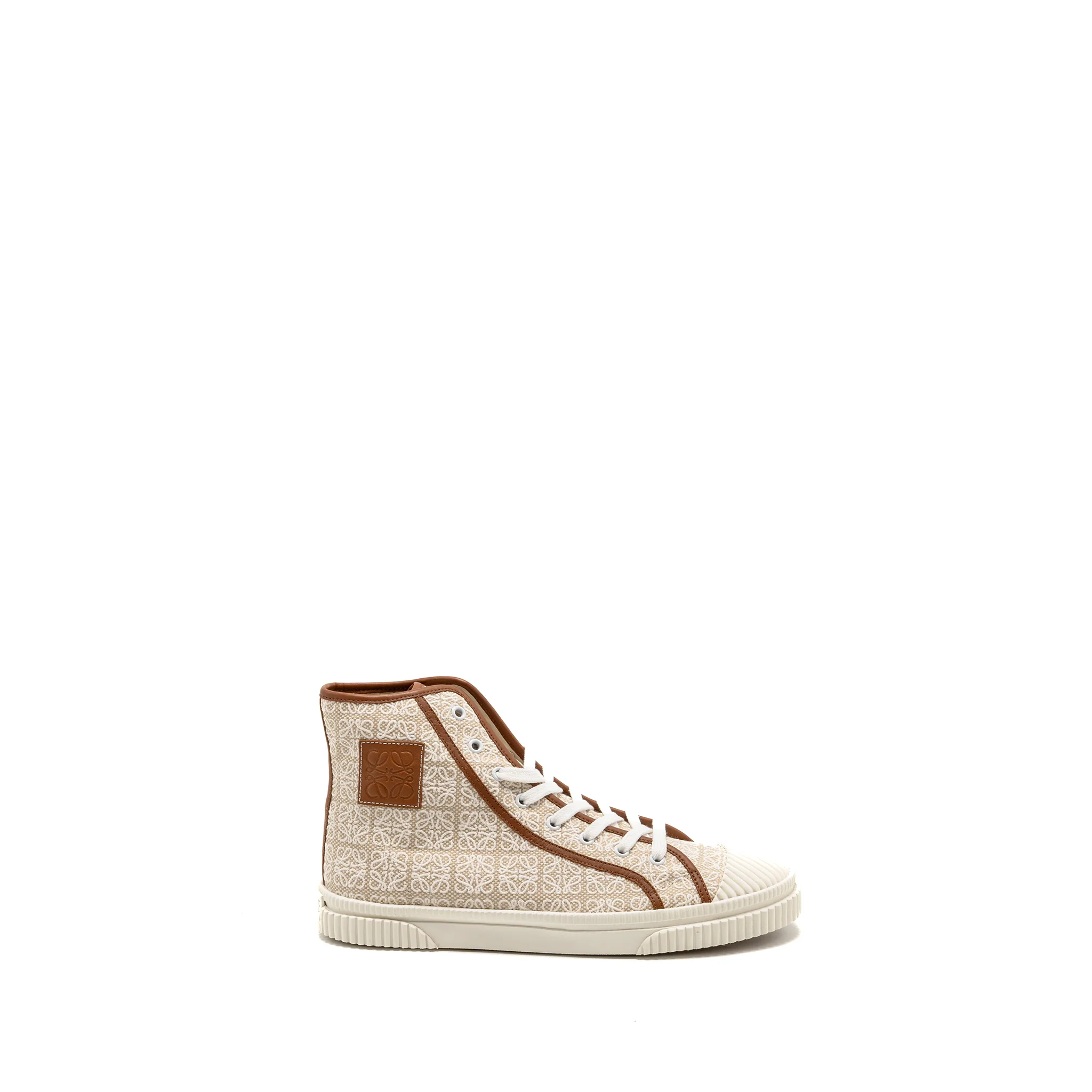 Loewe Size 43 Anagram Jacquard High Top Sneaker Natural/White - Image 5