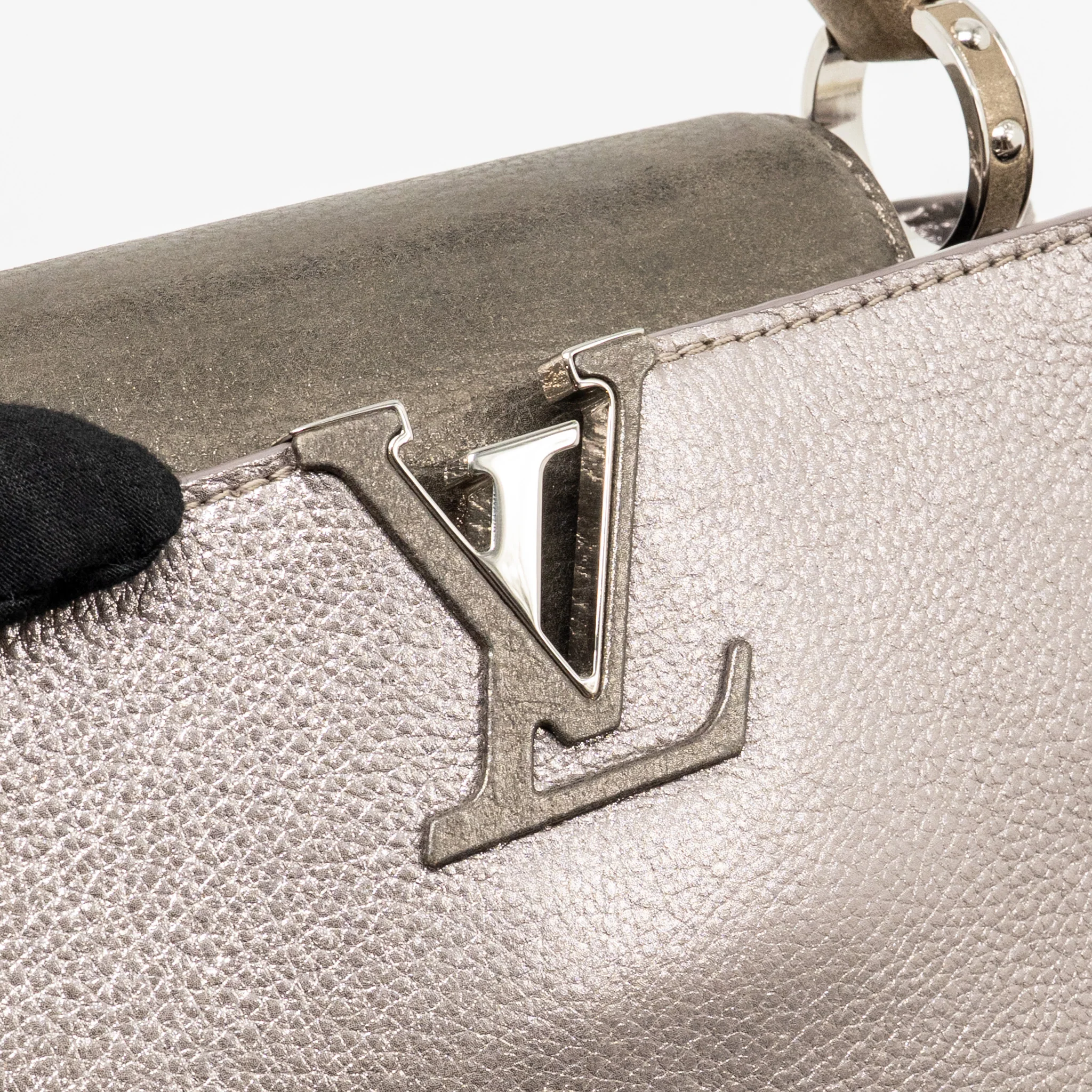 Louis Vuitton Capucines BB Taurillon Metallic Lilac/Dark Silver/Gold SHW - Image 12