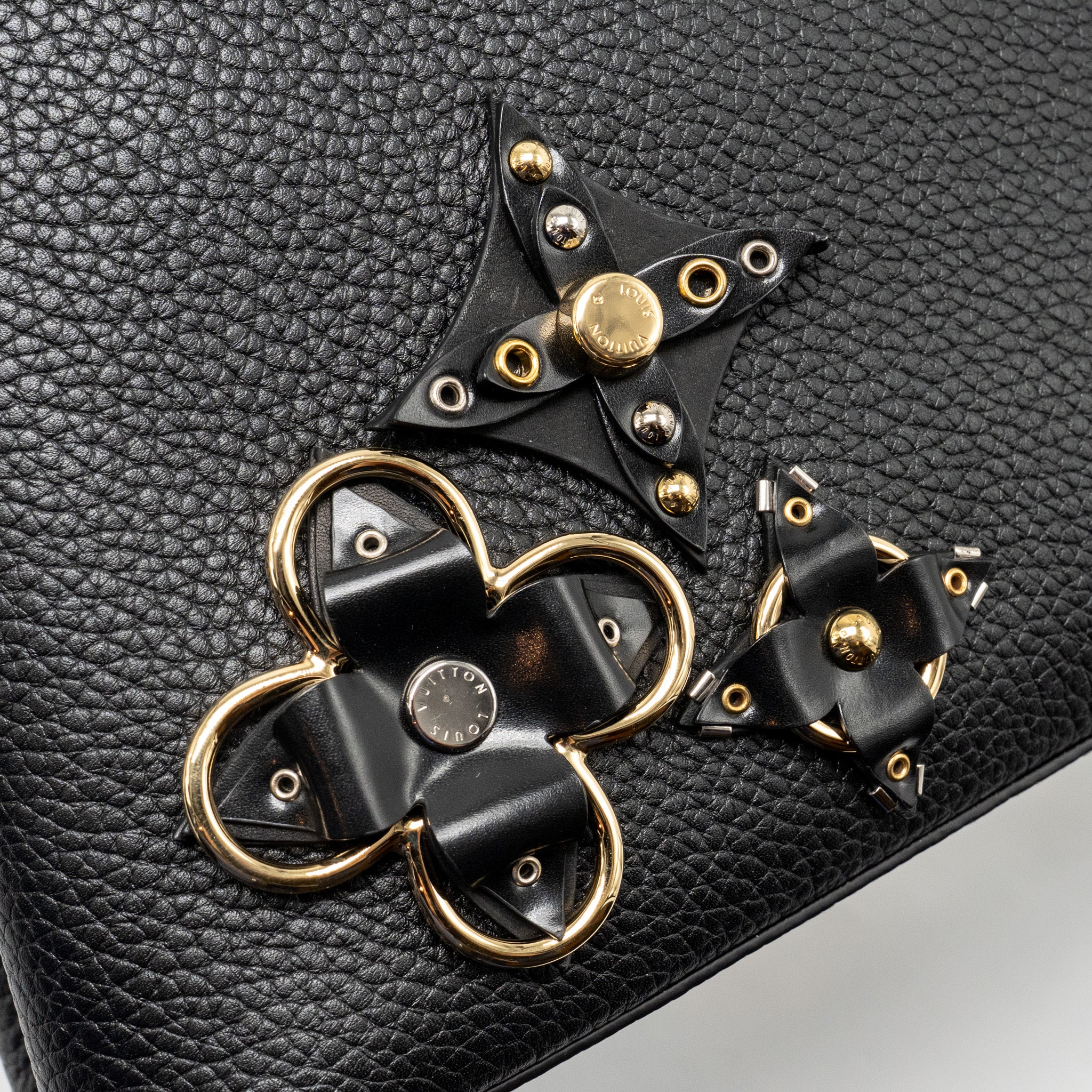 Louis Vuitton Capucines BB with Monogram Flower Embellishments Taurillon Black GHW - Image 13