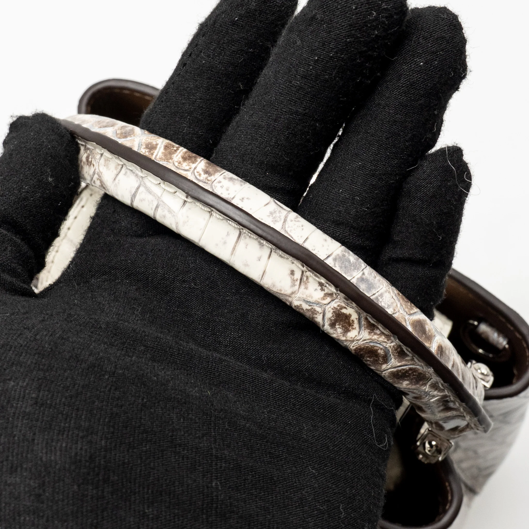 Louis Vuitton Capucines Mini Sahara crocodile white SHW - Image 13