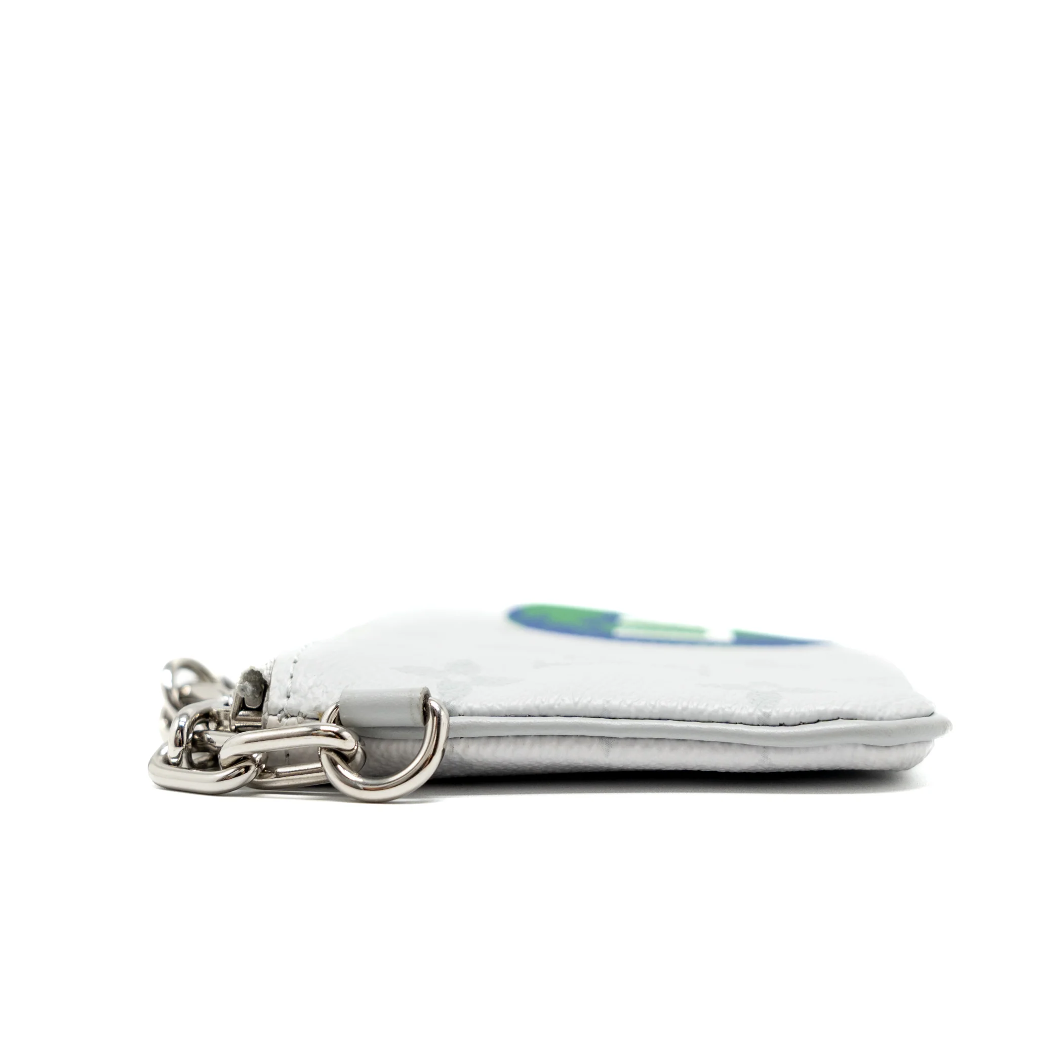 Louis Vuitton Earth Printed Zipped Pouch PM Coin Purse Monogram Canvas White SHW - Image 10