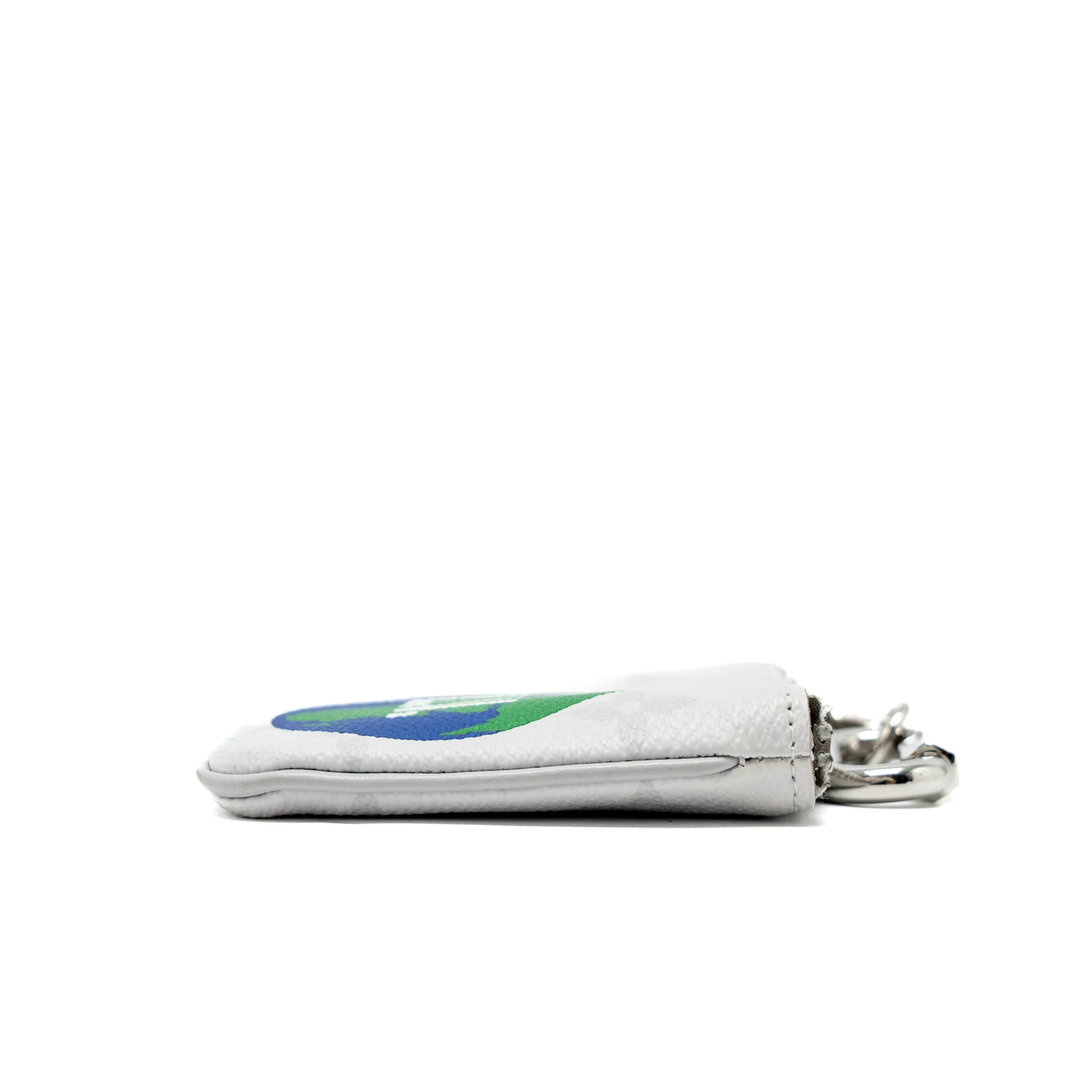 Louis Vuitton Earth Printed Zipped Pouch PM Coin Purse Monogram Canvas White SHW - Image 9