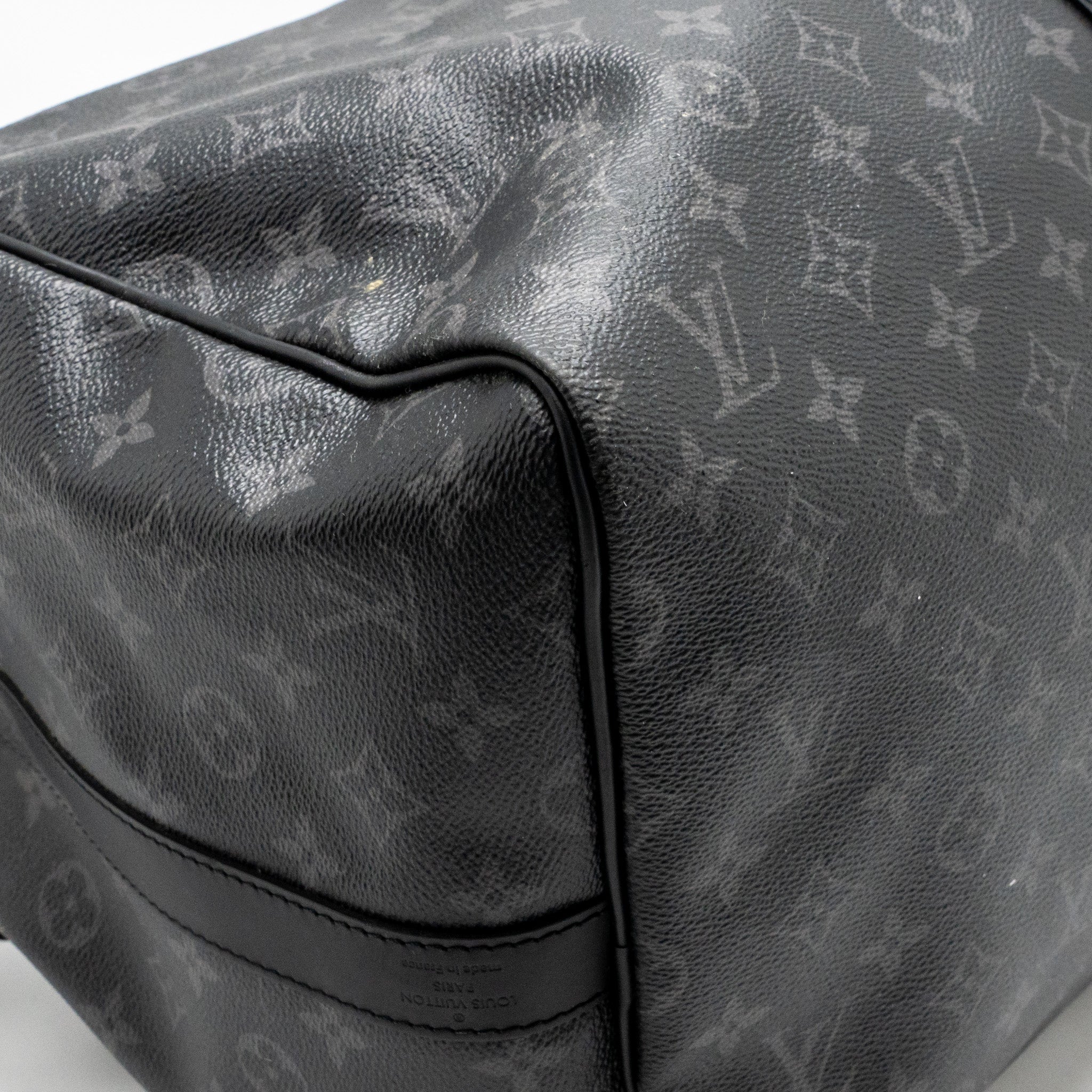 Louis Vuitton Keepall Bandoulière 55 Monogram Eclipse Coated Canvas Black SHW - Image 9
