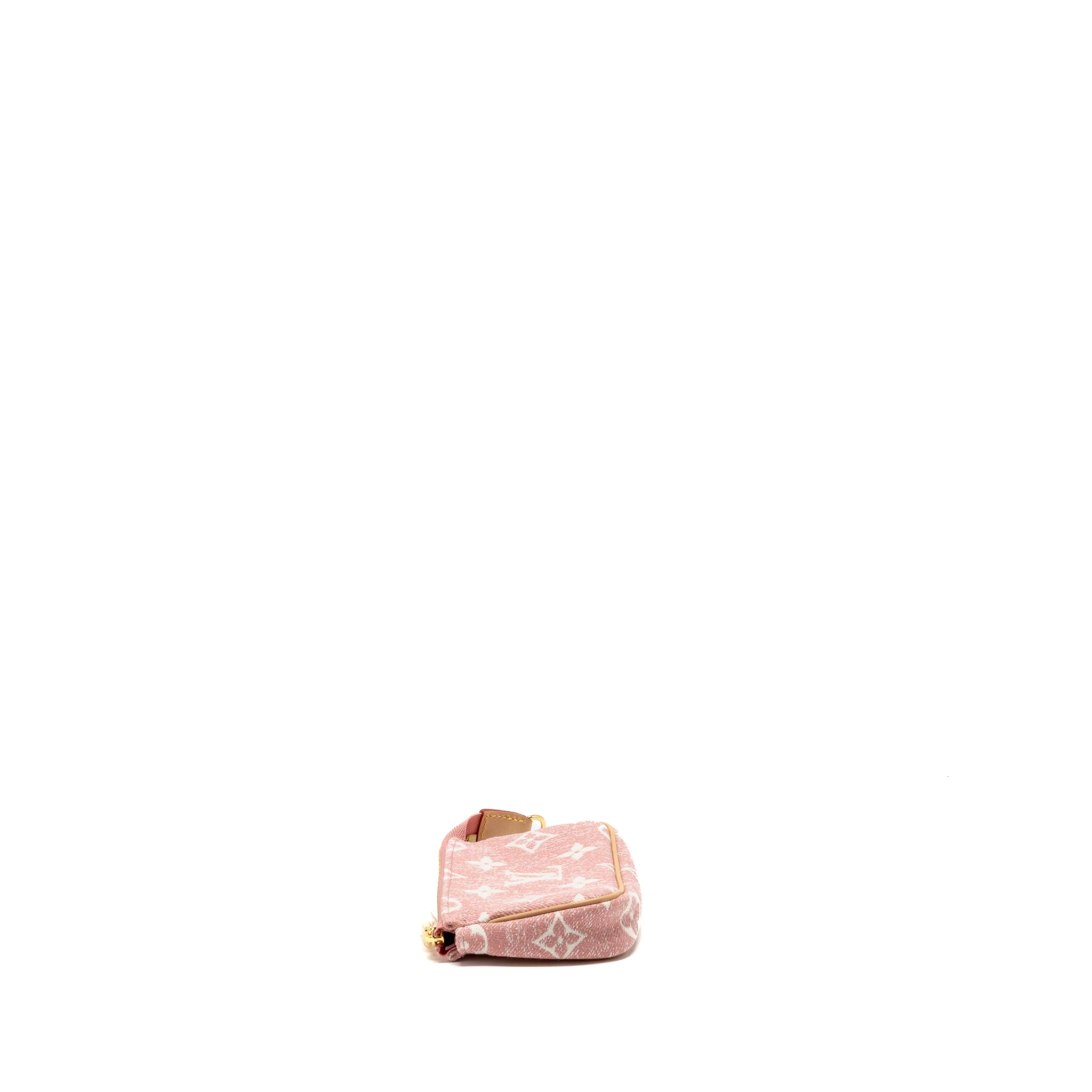 Louis Vuitton Micro Pochette Accessoires Monogram Jacquard Denim Pink GHW - Image 4