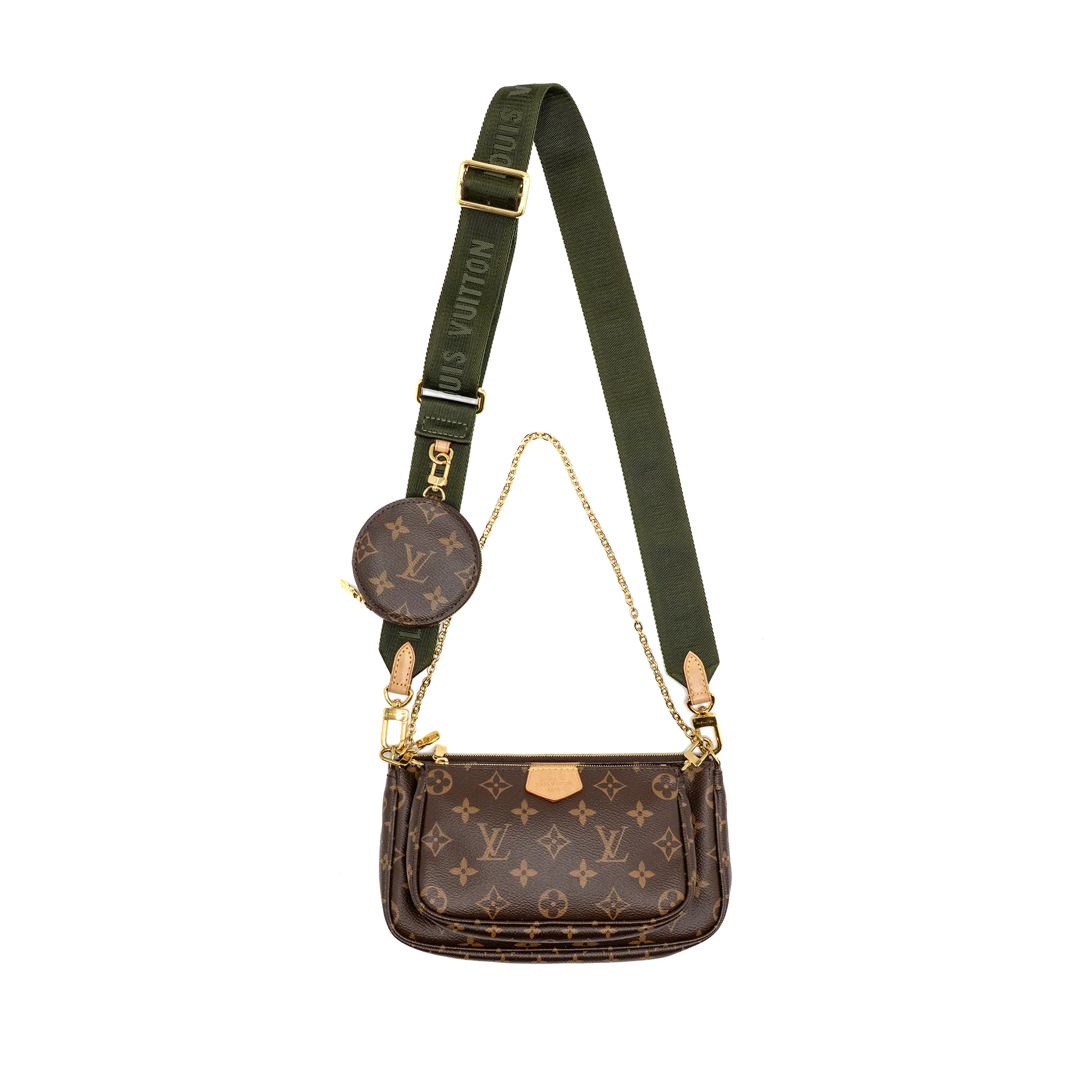 Louis Vuitton Multi Pochette accessoires Monogram Canvas Khaki GHW