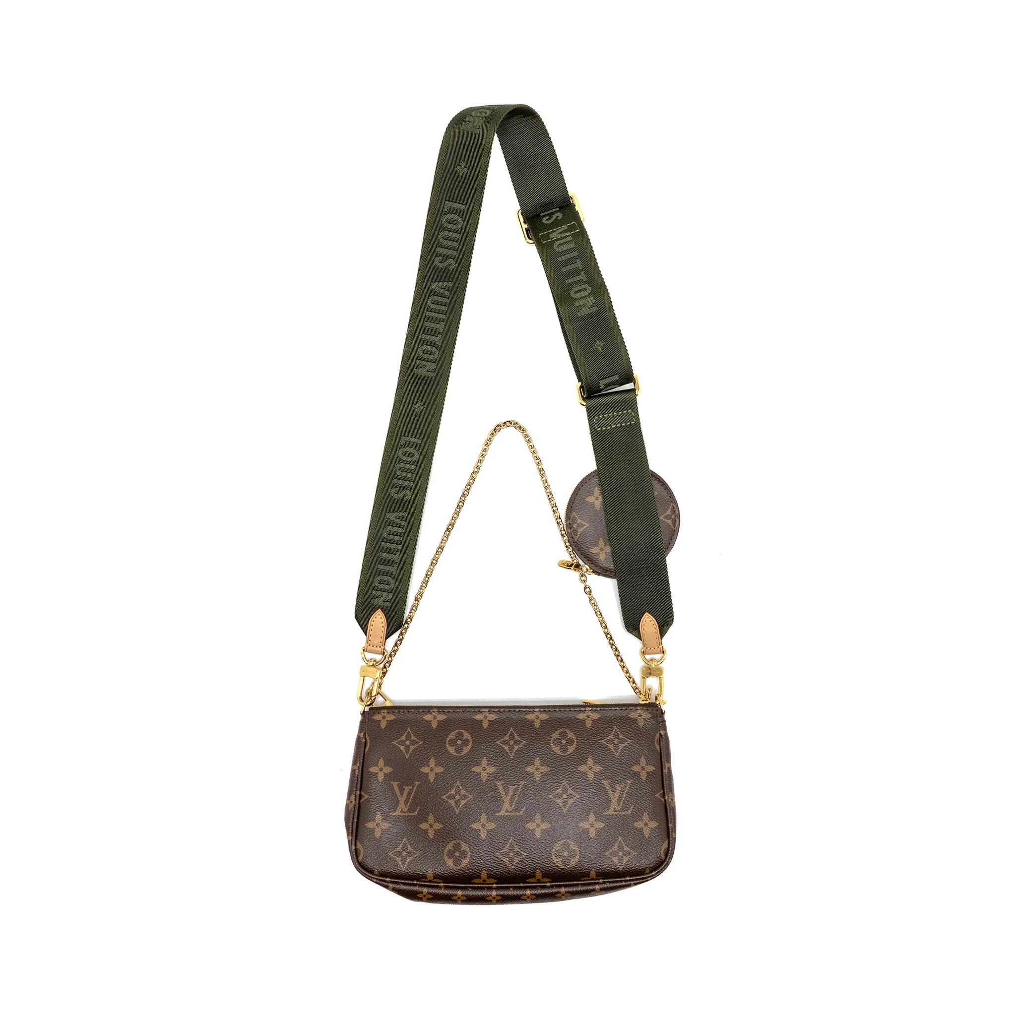 Louis Vuitton Multi Pochette accessoires Monogram Canvas Khaki GHW - Image 2