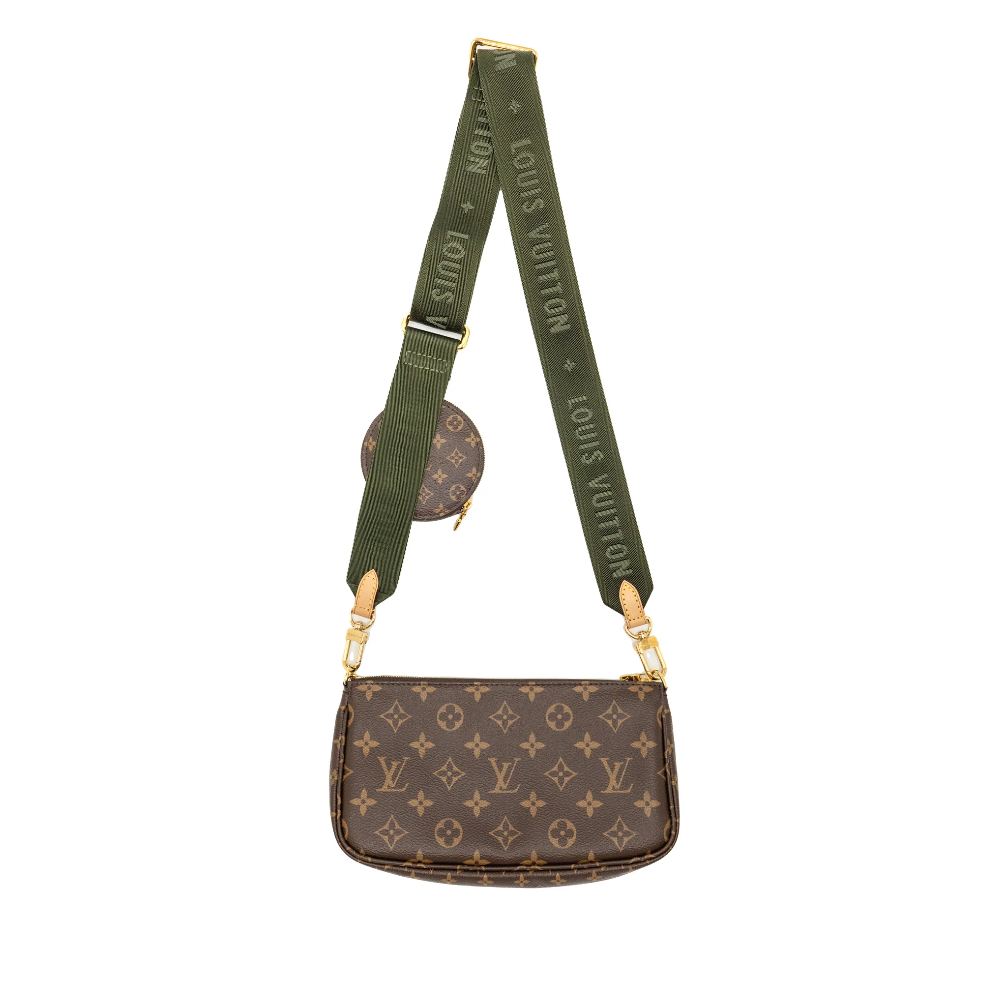 LOUIS VUITTON Multi Pochette Accessories Khaki Strap Monogram Canvas GHW - Image 2