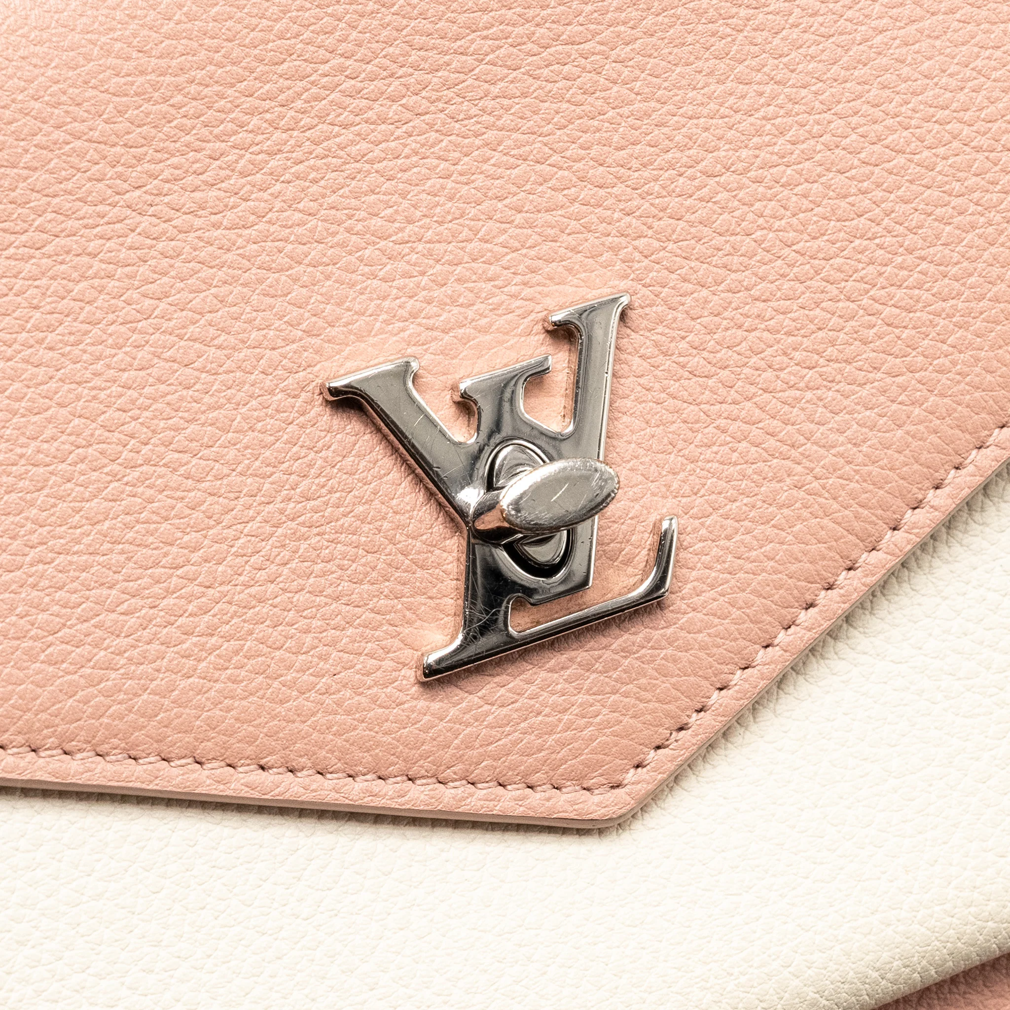 Louis Vuitton My Lock Me Chain Pochette Calfskin Pink/Creamy White SHW - Image 12