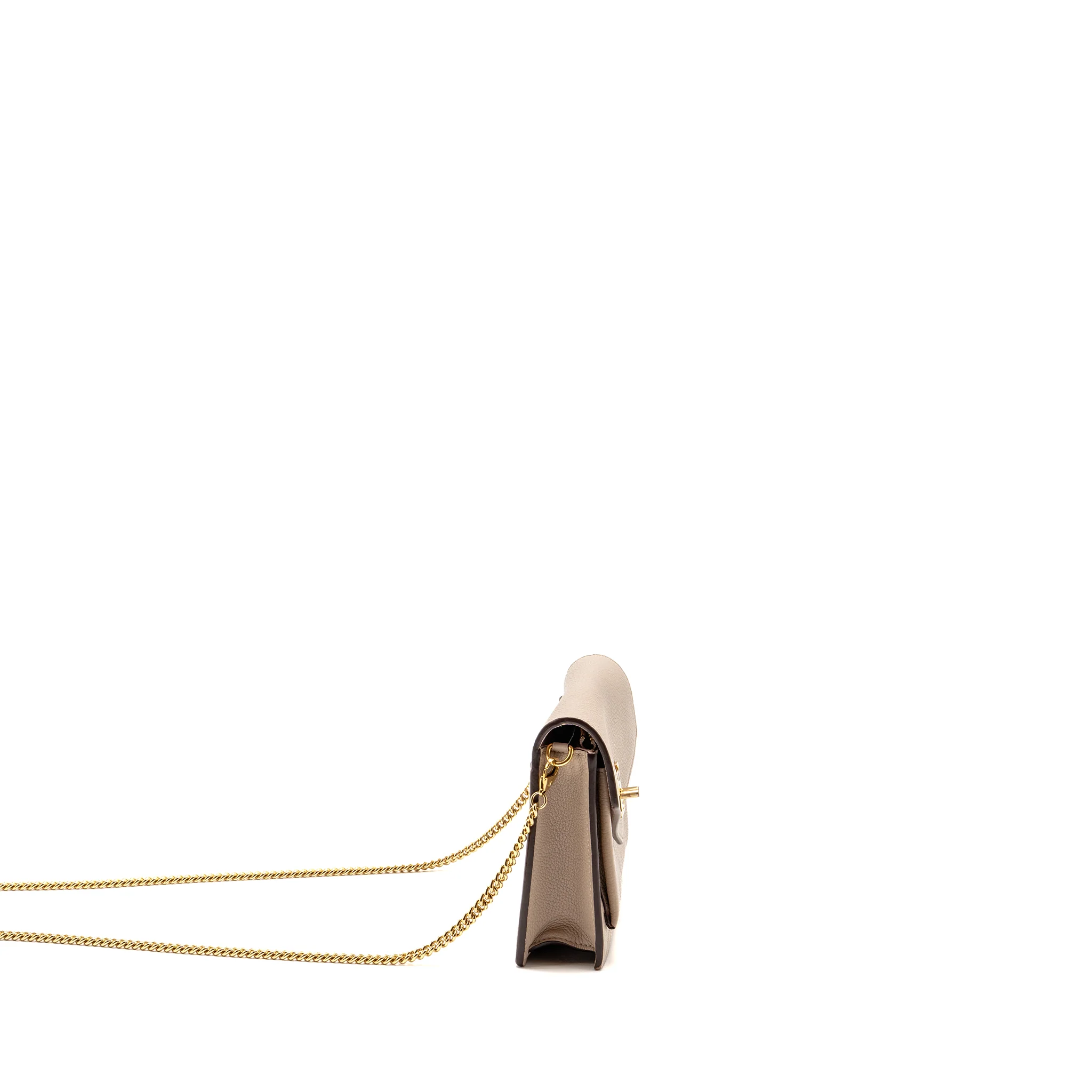 Louis Vuitton Mylockme Chain Pochette calfskin Greige Beige GHW - Image 3