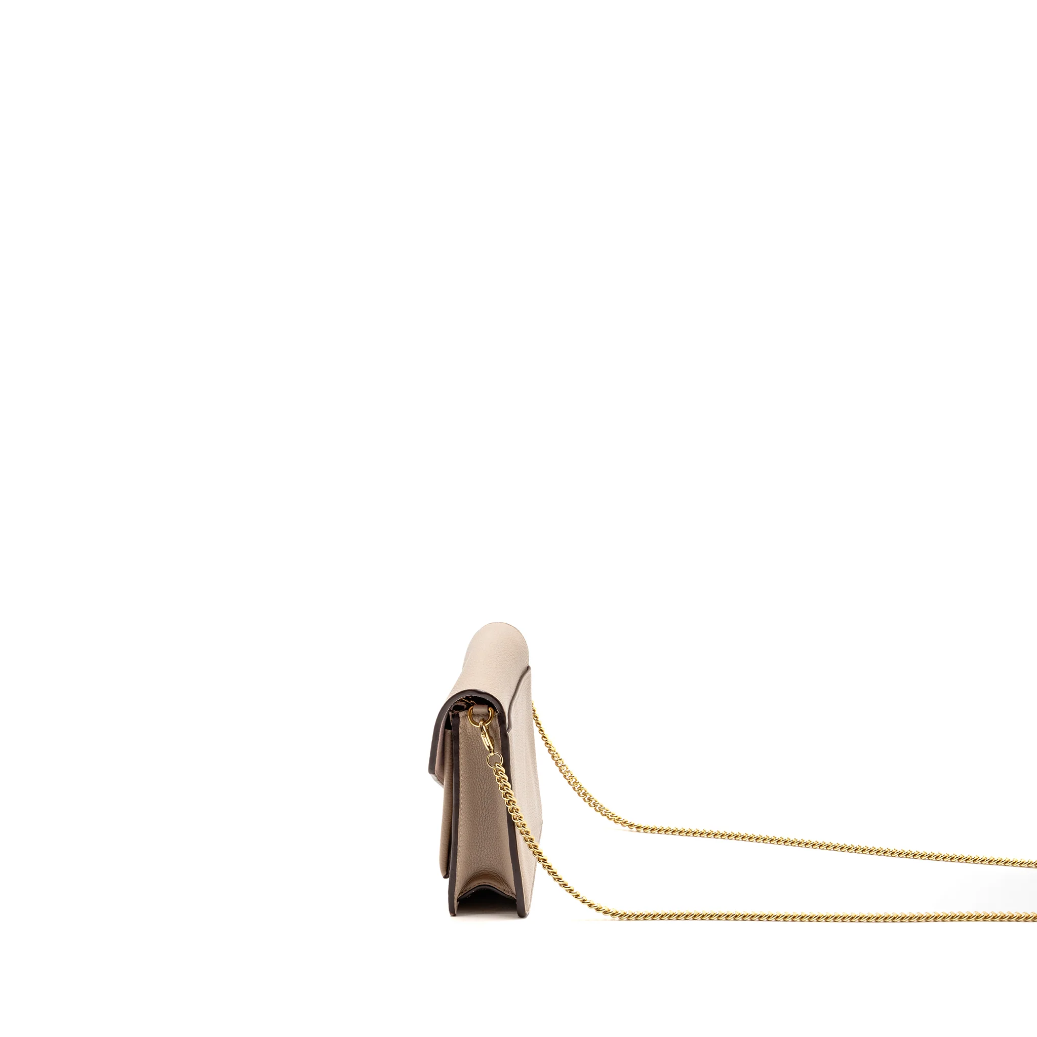 Louis Vuitton Mylockme Chain Pochette calfskin Greige Beige GHW - Image 4