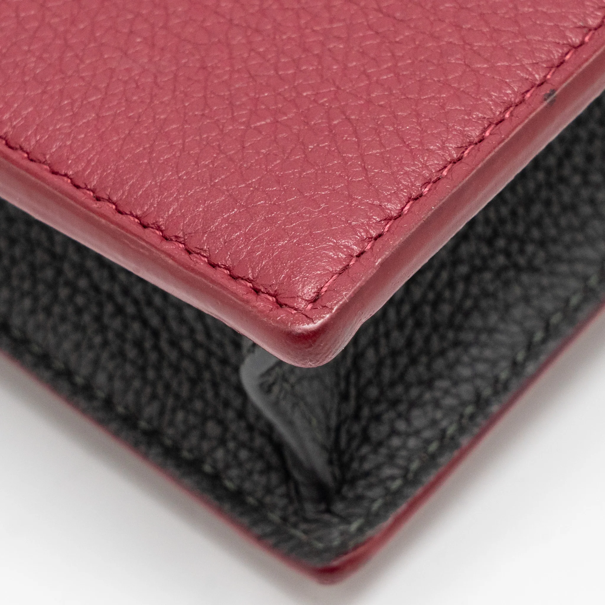 Louis Vuitton Mylockme chain pochette calfskin multicolor dark red/ beige/ grey SHW - Image 11