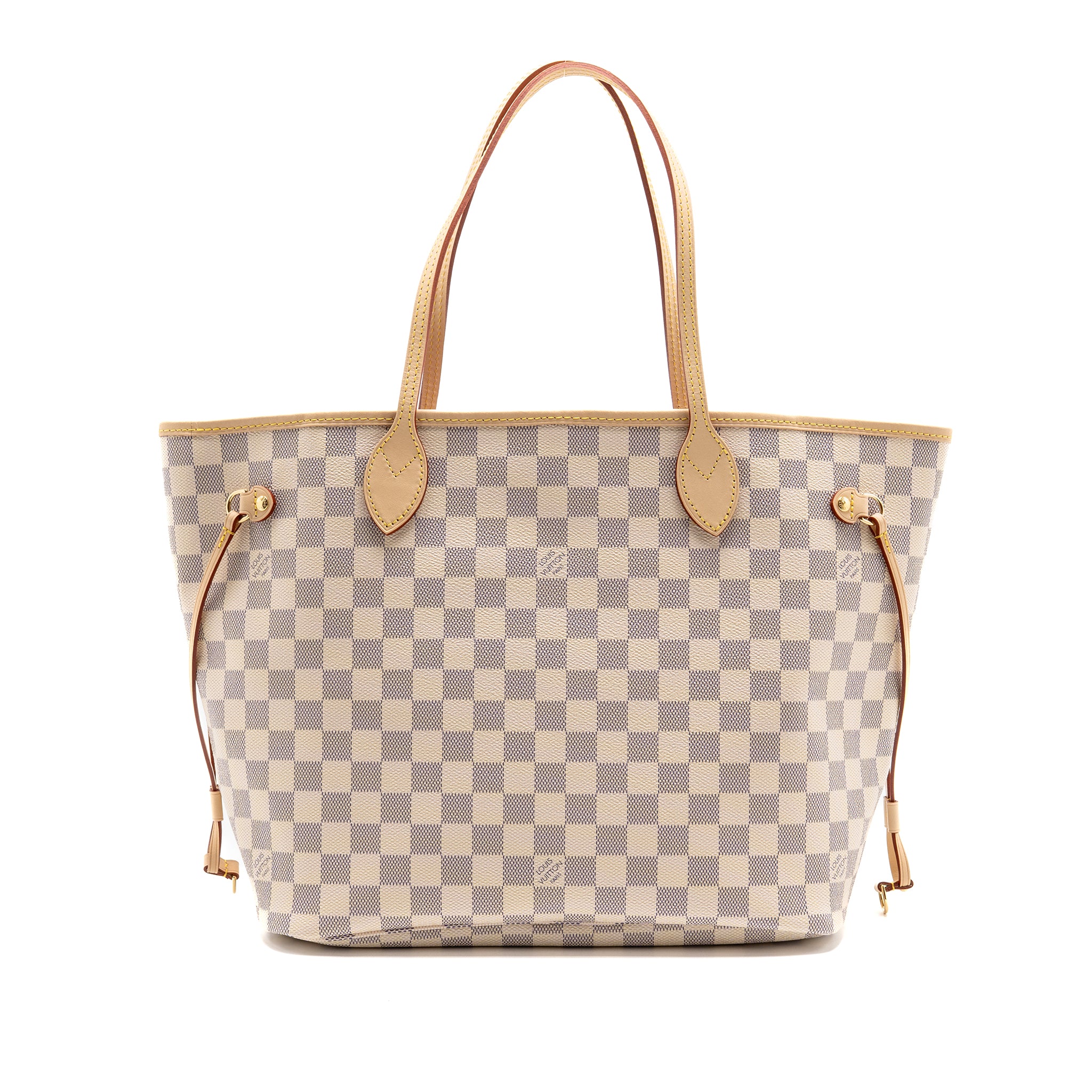 Louis Vuitton Neverfull MM Damier Azur Canvas rose Ballerine GHW - Image 2